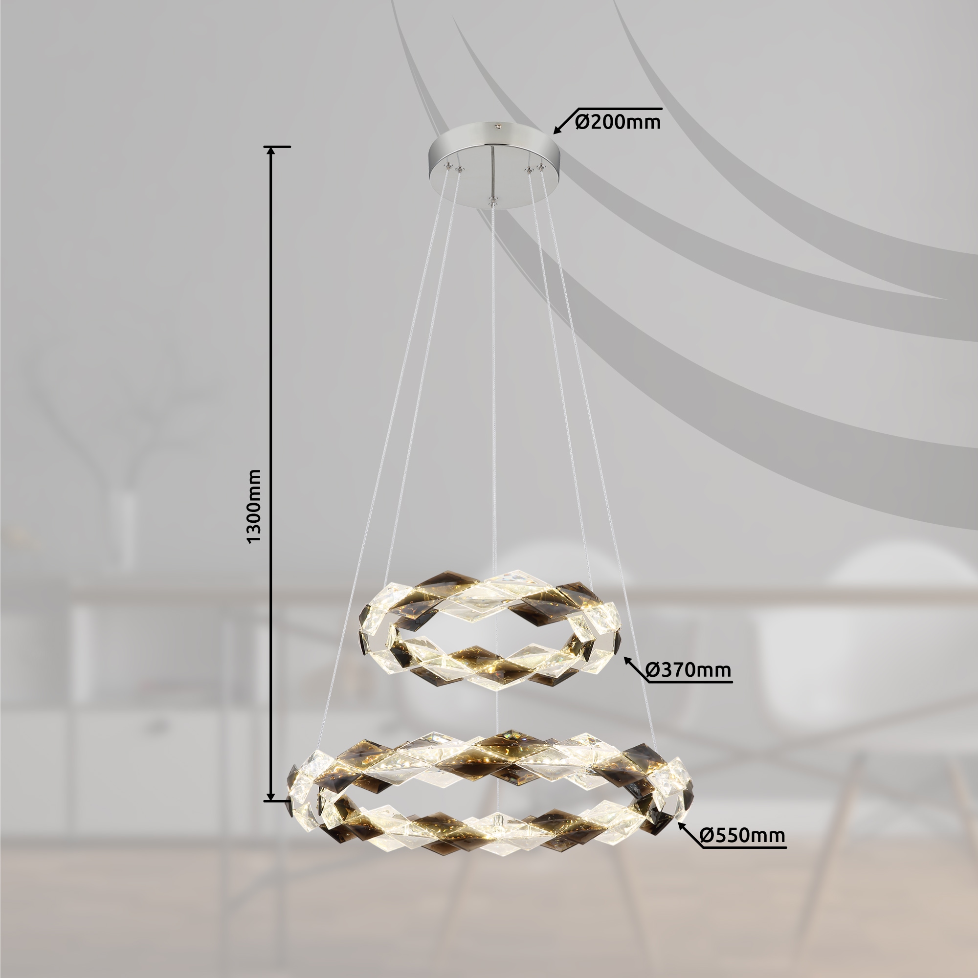 GLOBO LIGHTING LED Pendelleuchte »KARILION«, Leuchtmittel LED-Modul | LED fest integriert, Hängelampe/Hängeleuchte/Wohnzimmer/Esstisch/elegant