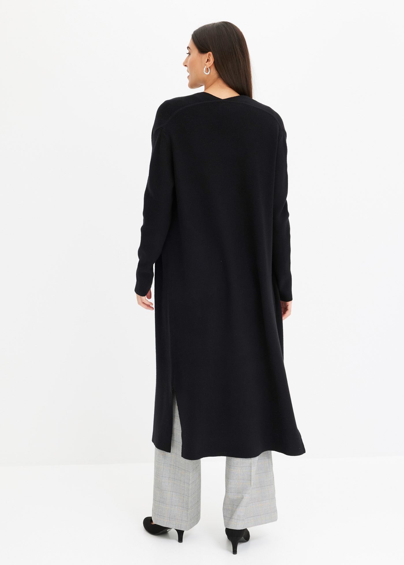 bonprix Longstrickjacke 1 Oversize-Passform, eleganter Stil, ohne Verschluss
