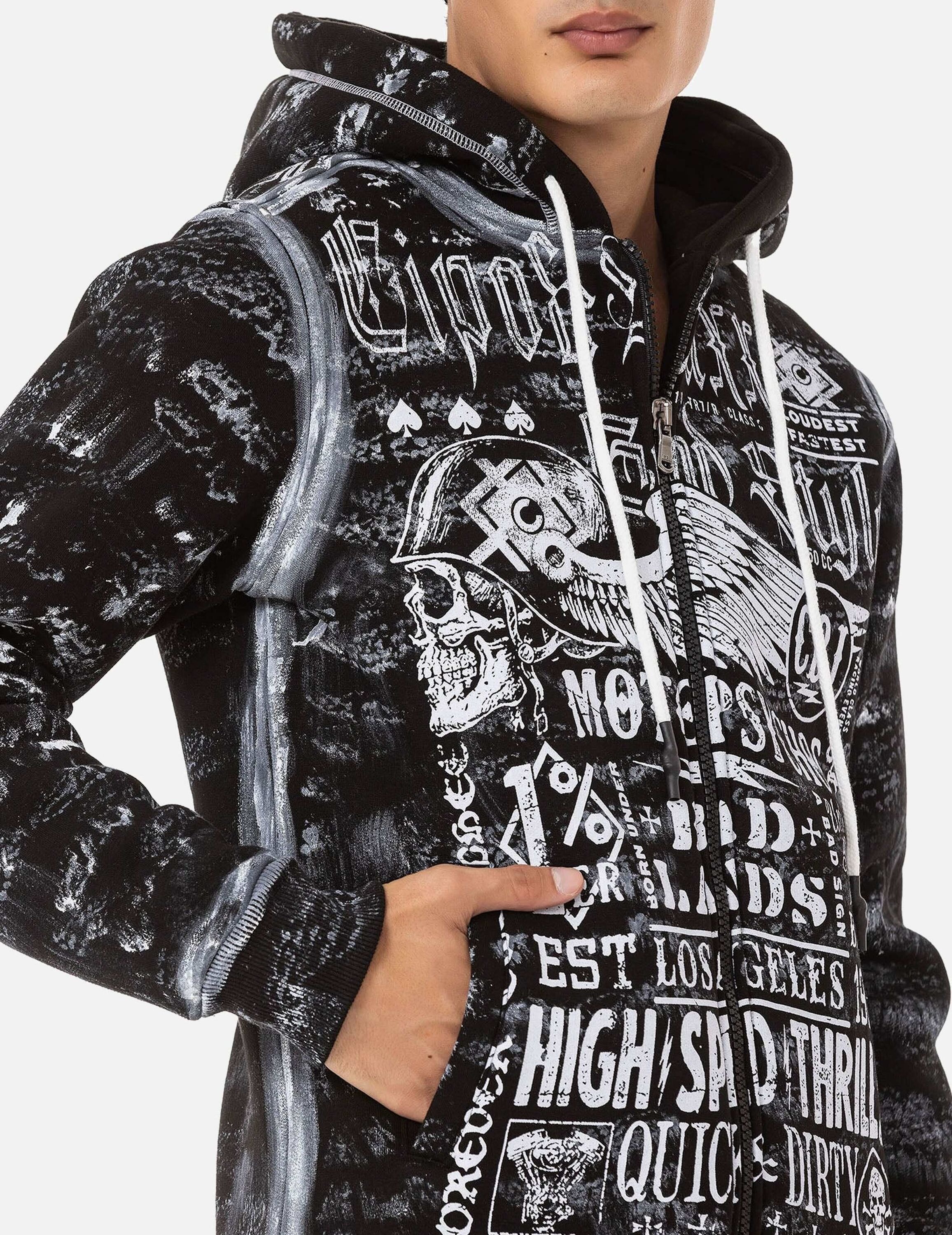 Cipo & Baxx Sweatjacke »Jacken«, mit auffälligem Print, CL544