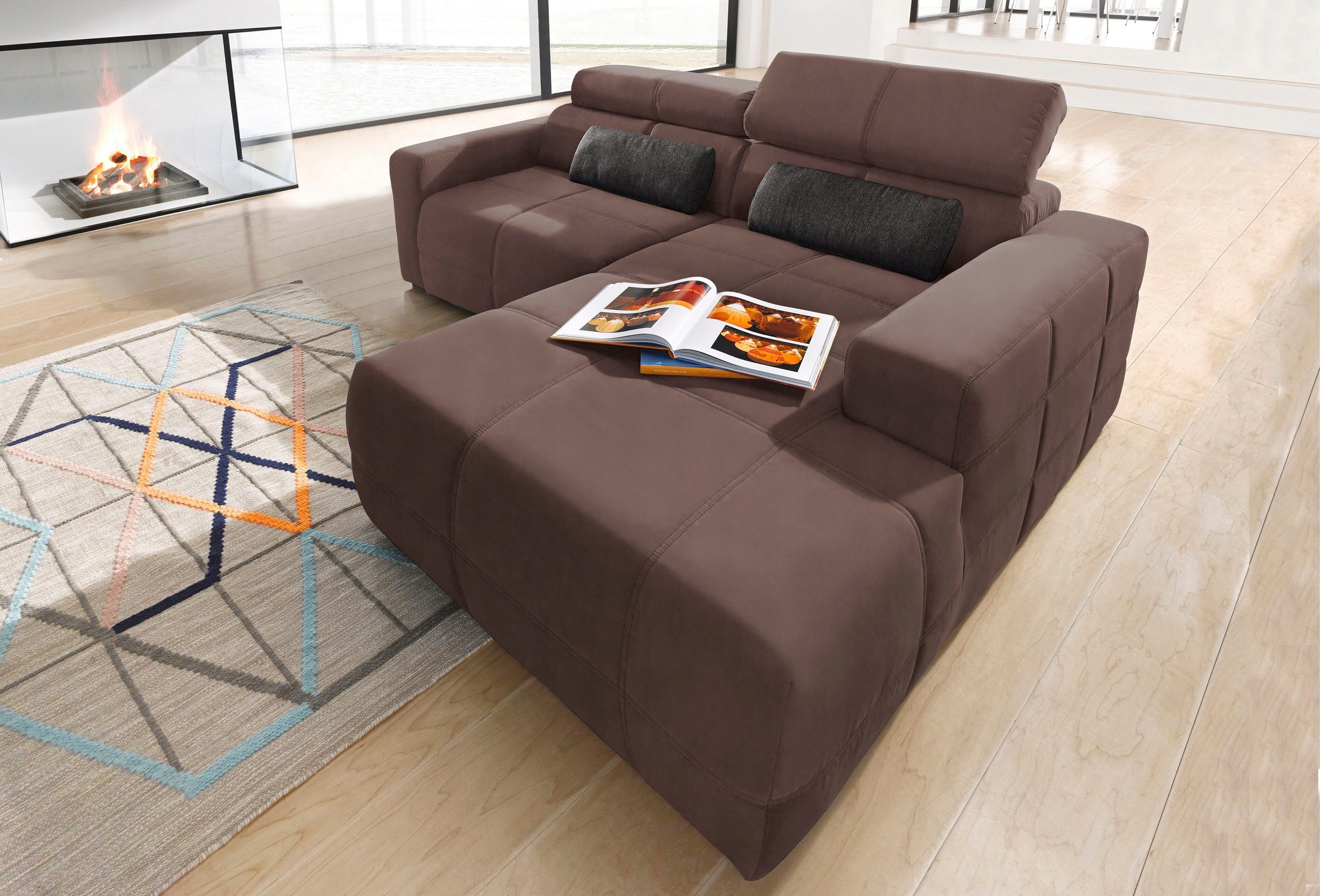 DOMO collection Ecksofa "Brandon Sitzbelastung 140 kg, kleine Ausführung B/ günstig online kaufen