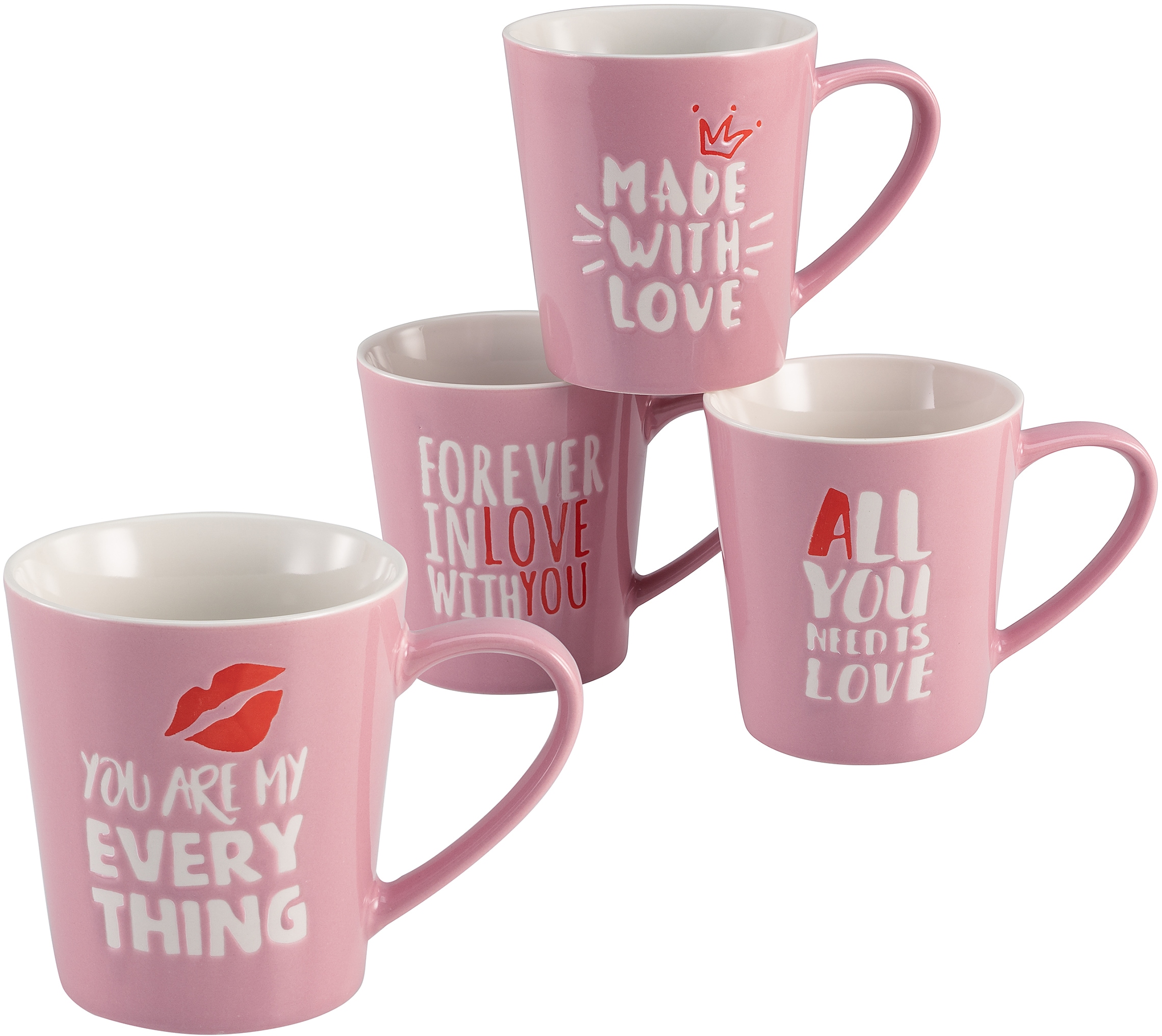 Becher »Kaffeebecher Love Collection«, (Set, 4 tlg.), mit Liebeserklärung, Tassen Set,...