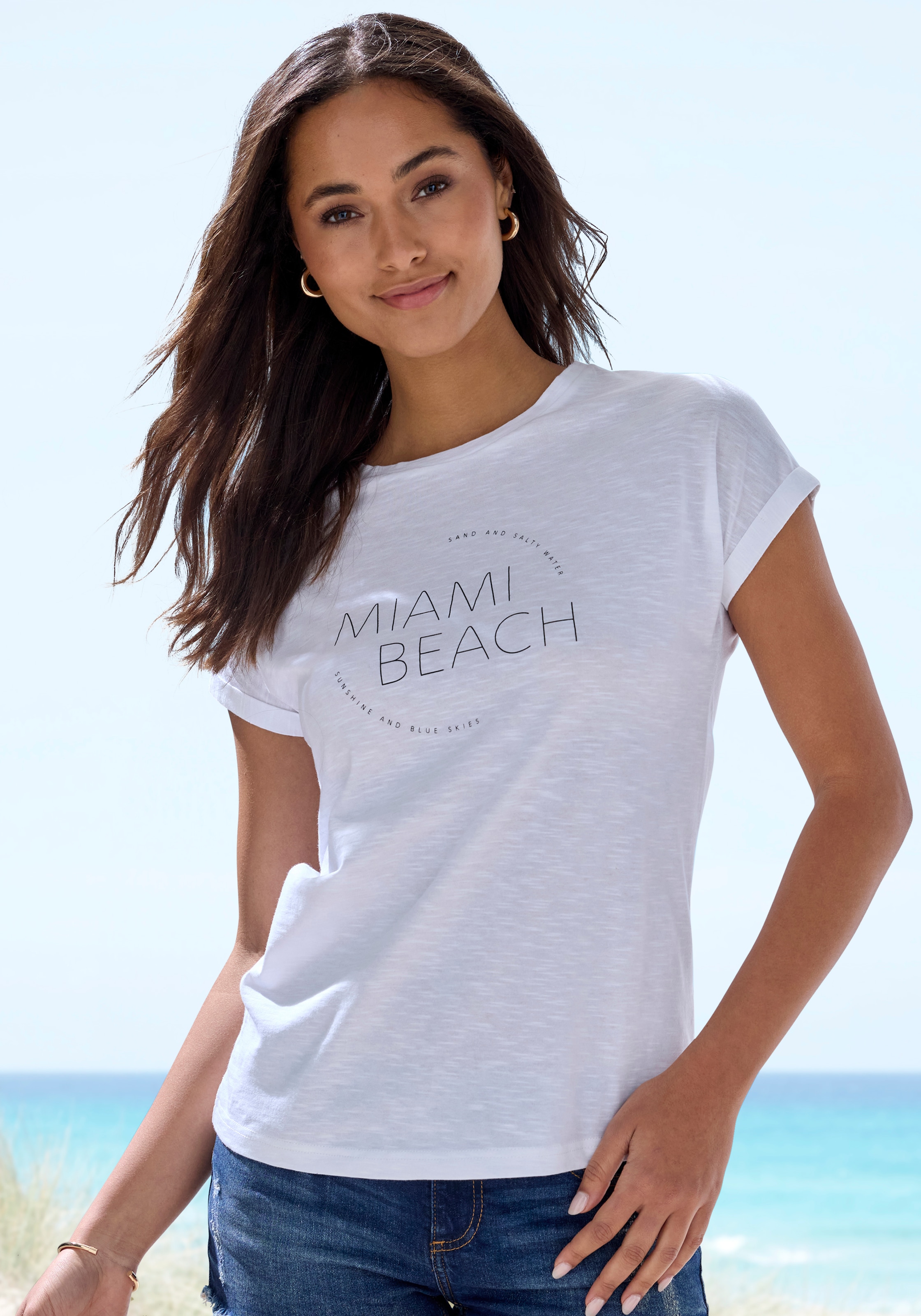 Vivance T-Shirt "mit modischem Frontprint", (2er-Pack), aus weicher Baumwol günstig online kaufen