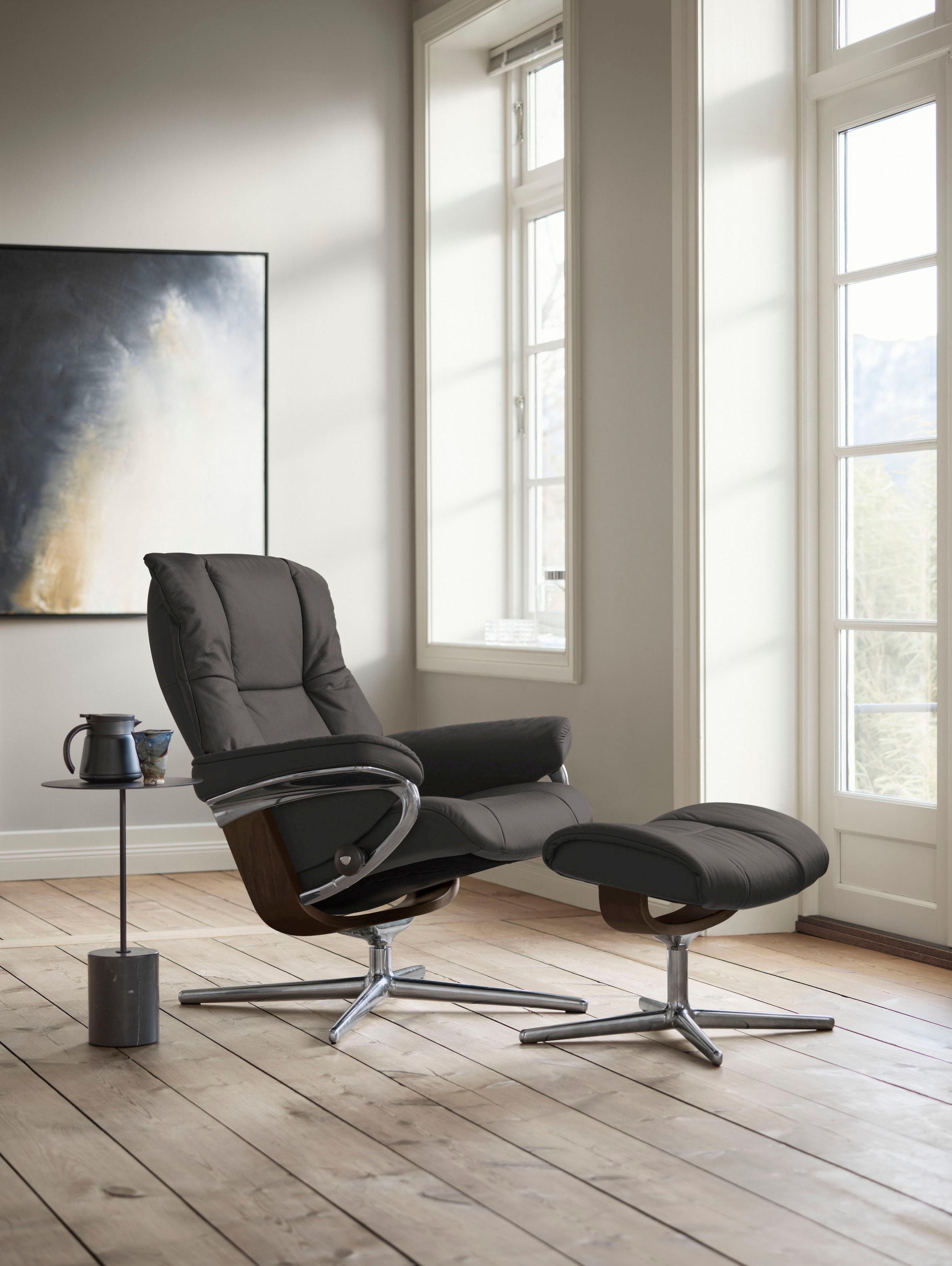 Stressless Relaxsessel "Mayfair" mit Cross Base, Größe S, M & L, Holzakzent Braun