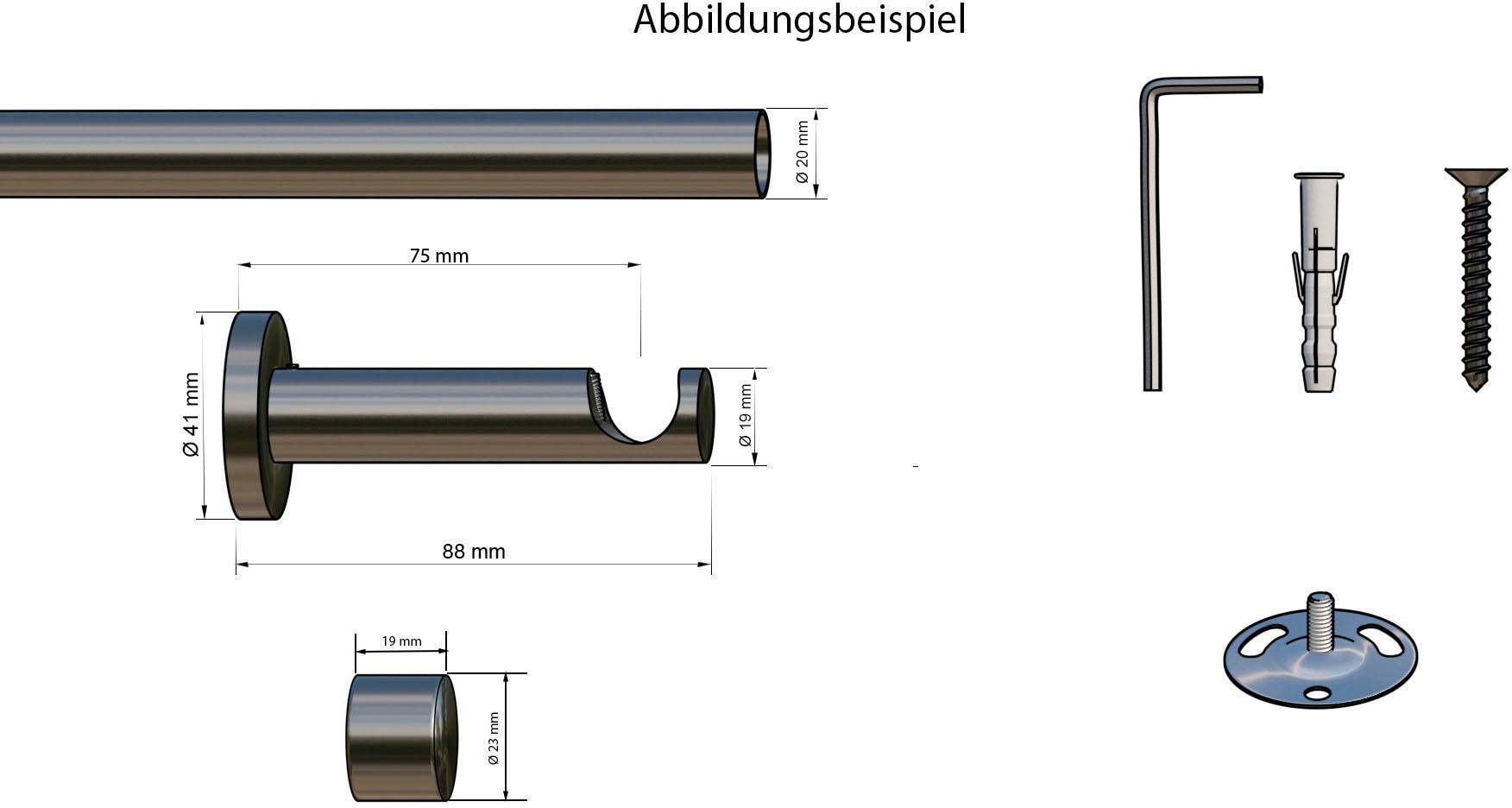 indeko Gardinenstange »Linz«, 2 läufig-läufig, Wunschmaßlänge, inkl. BAUR | Komplett-Set Montagematerial