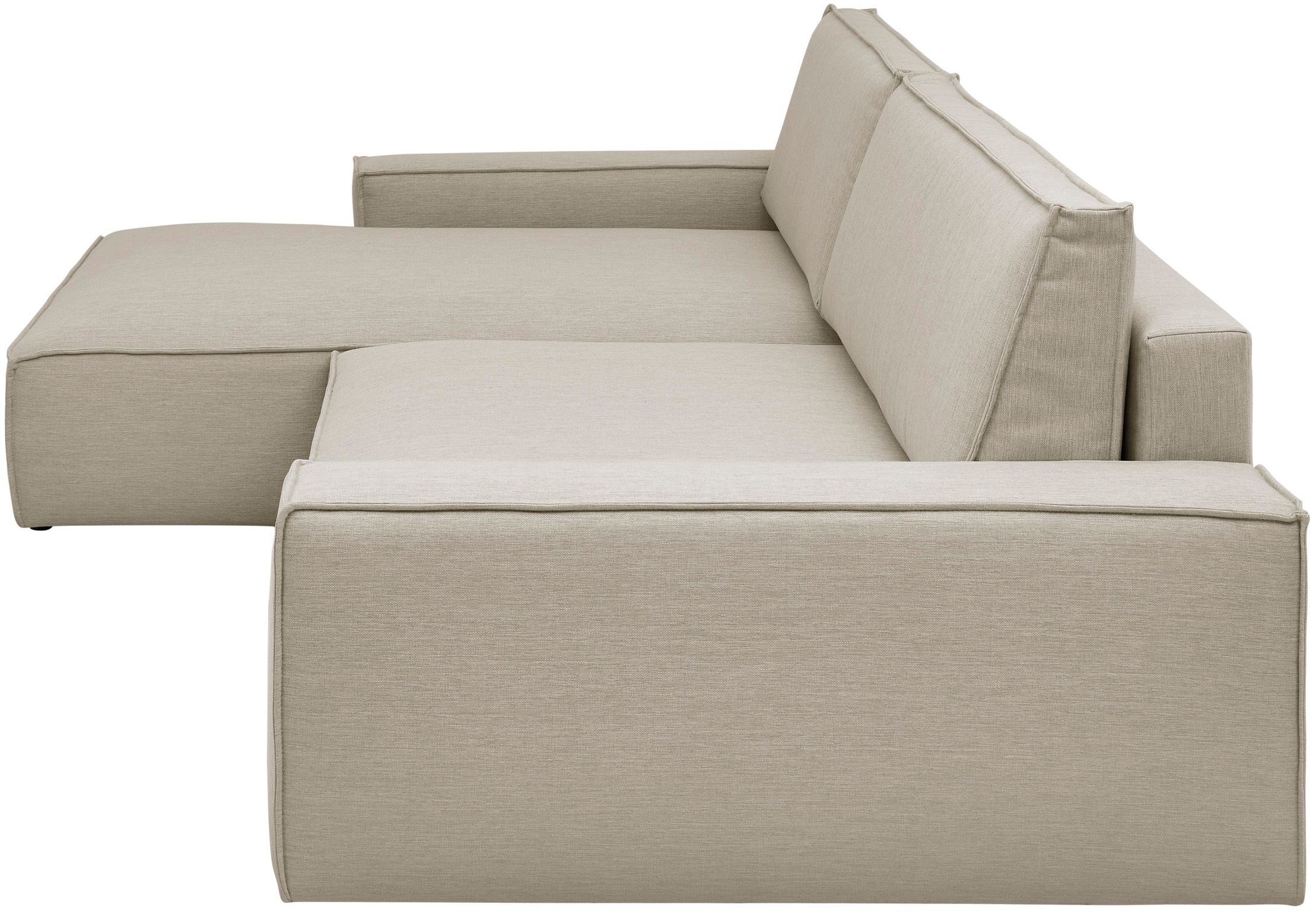 Home affaire Ecksofa »NEU: SHERWOODL XXL 284, Big-Sofa L-Form, tiefe Sitzfläche 95 cm, Cord,«, Leinenoptik, Recamiere rechts/links, auch als Schlafsofa stellbar