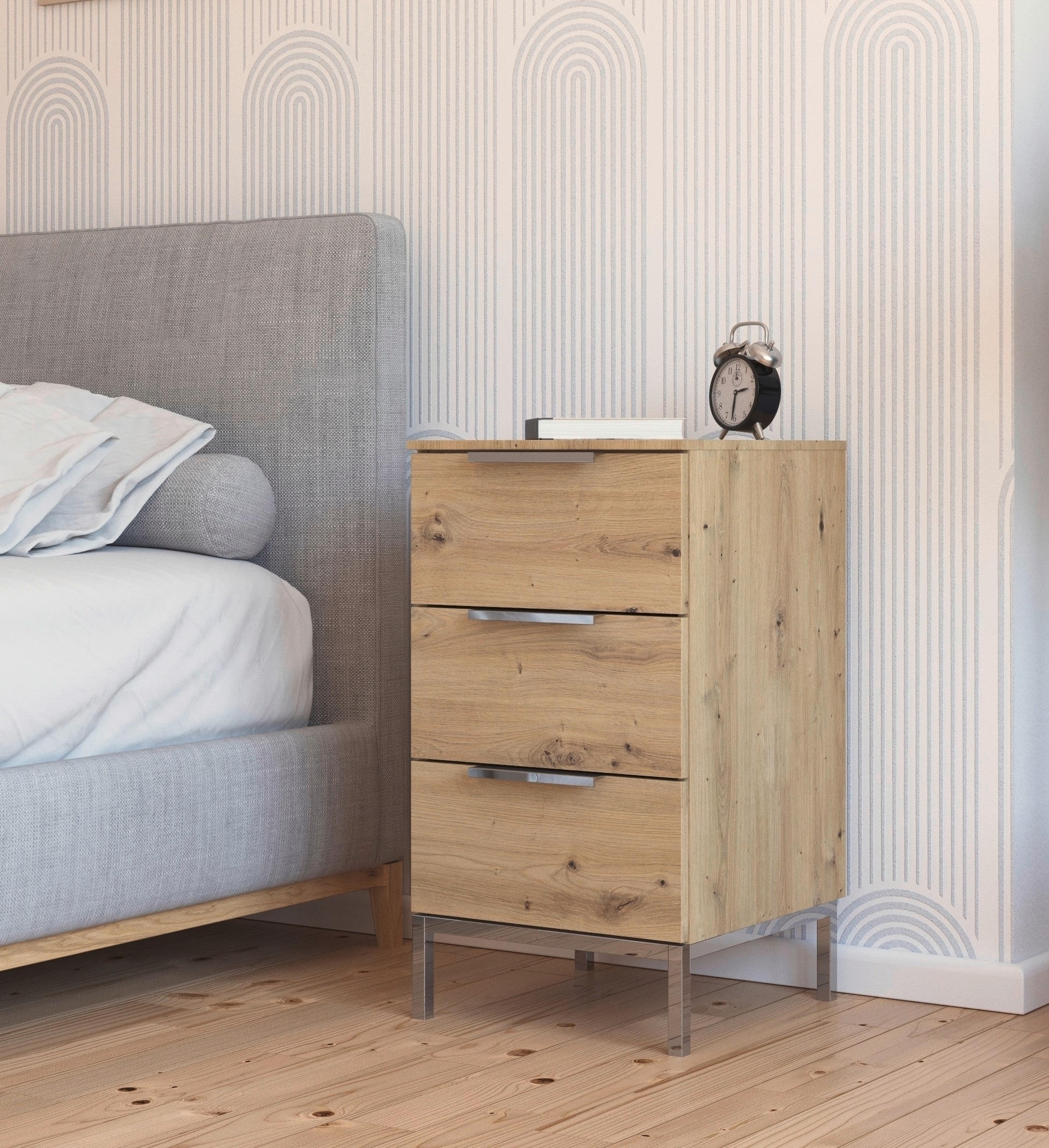 rauch Nachtkommode »Nachttisch Nachtschrank Nachtkonsole FLIPP«, (Breite 40 cm), mit 3 Schubladen und Soft-Close-Funktion