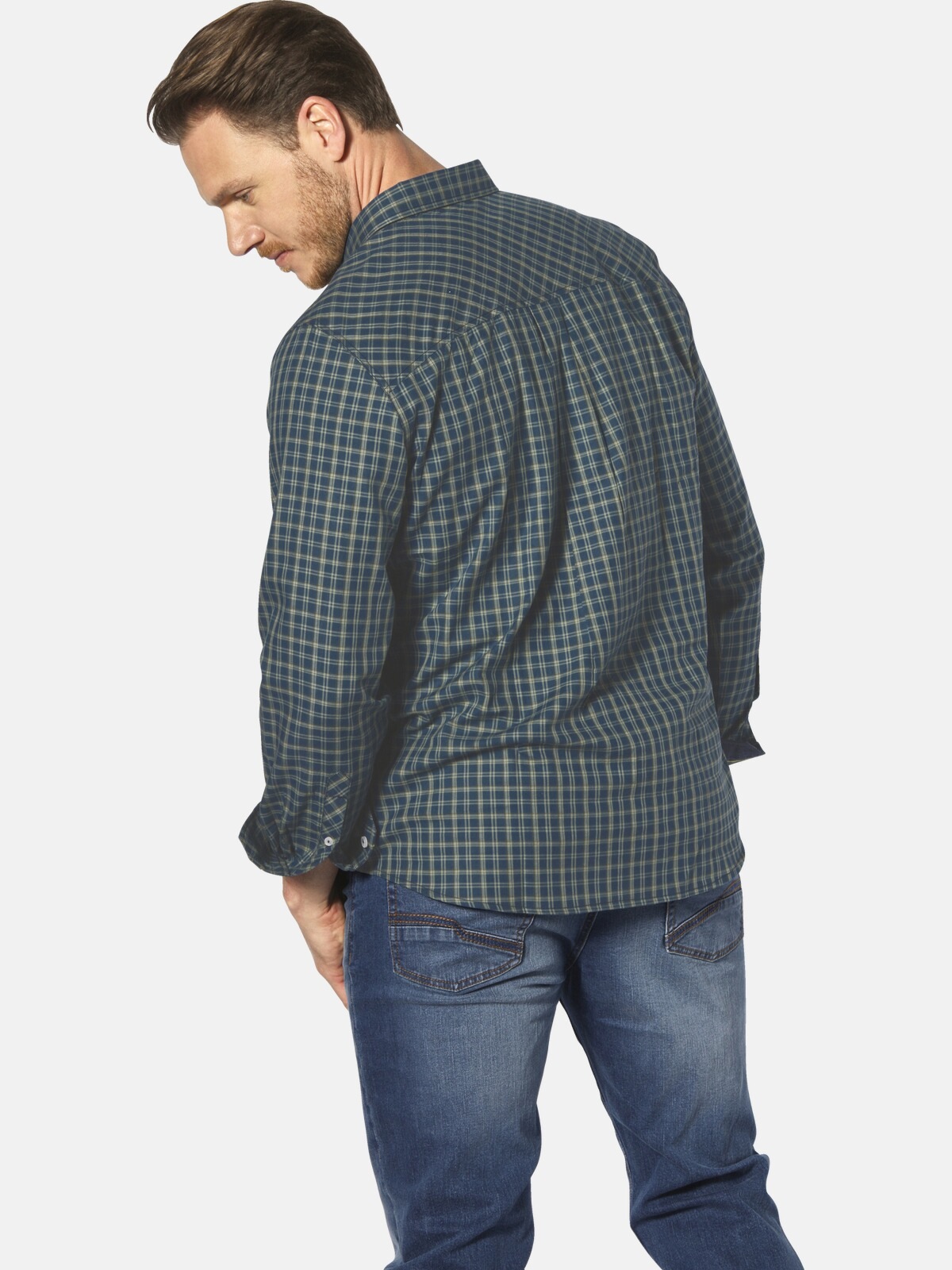 Jan Vanderstorm Pertavin Men Shirt Blue Plaid 6XL 3