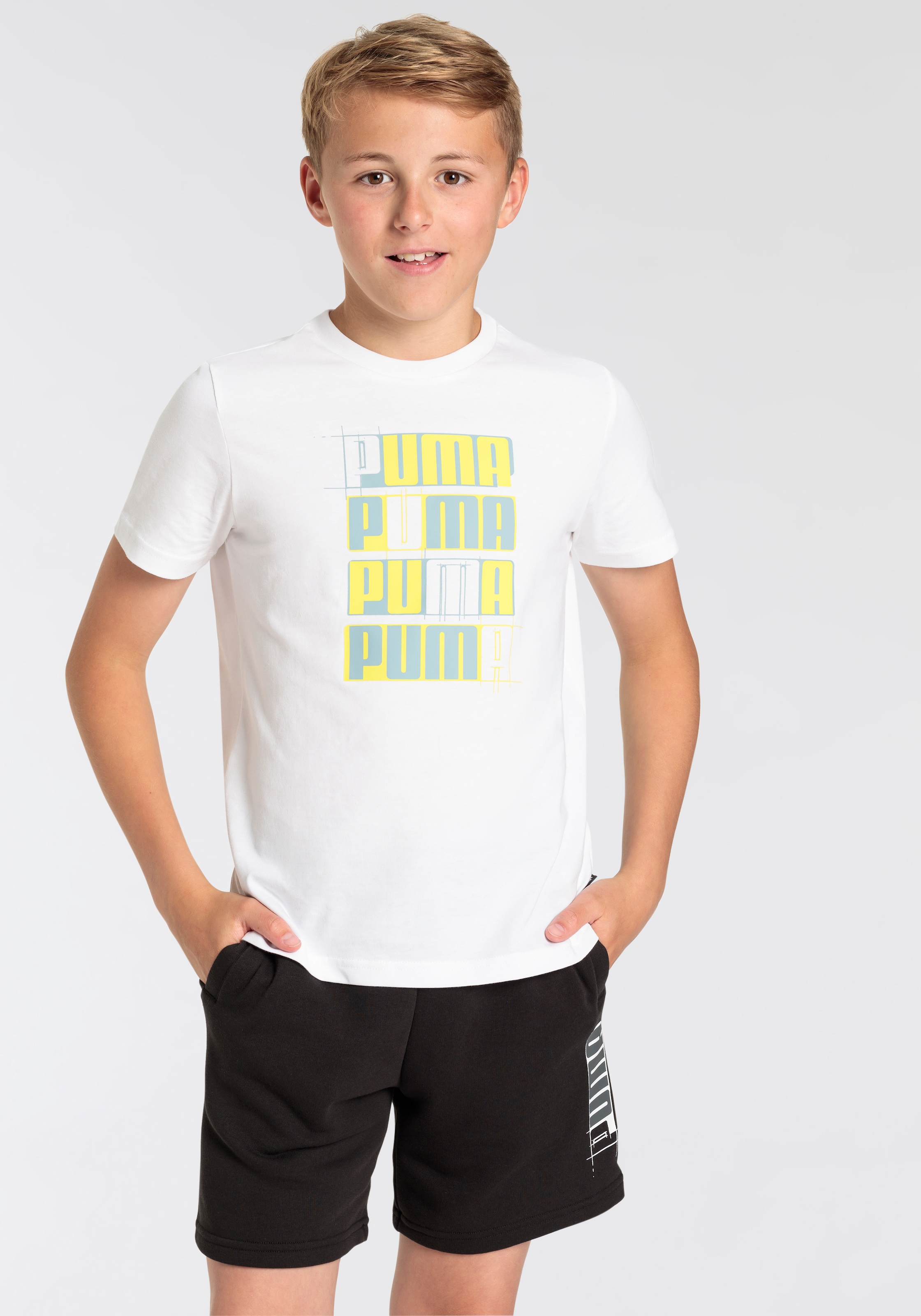 PUMA T-Shirt »ESS+ LOGO LAB TEE B«, Für Kinder und Jugendliche