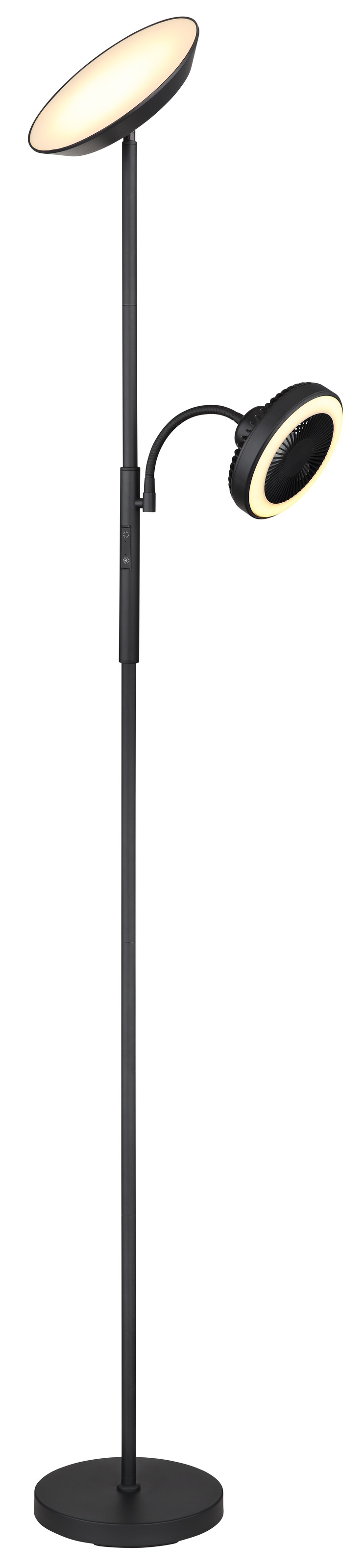 GLOBO LIGHTING LED Deckenfluter "DAVYD", 1 Stk., schwarz, Leuchten, Stehleuchte, Stehlampe, Leselicht mit Ventilator, Wohnzimmer