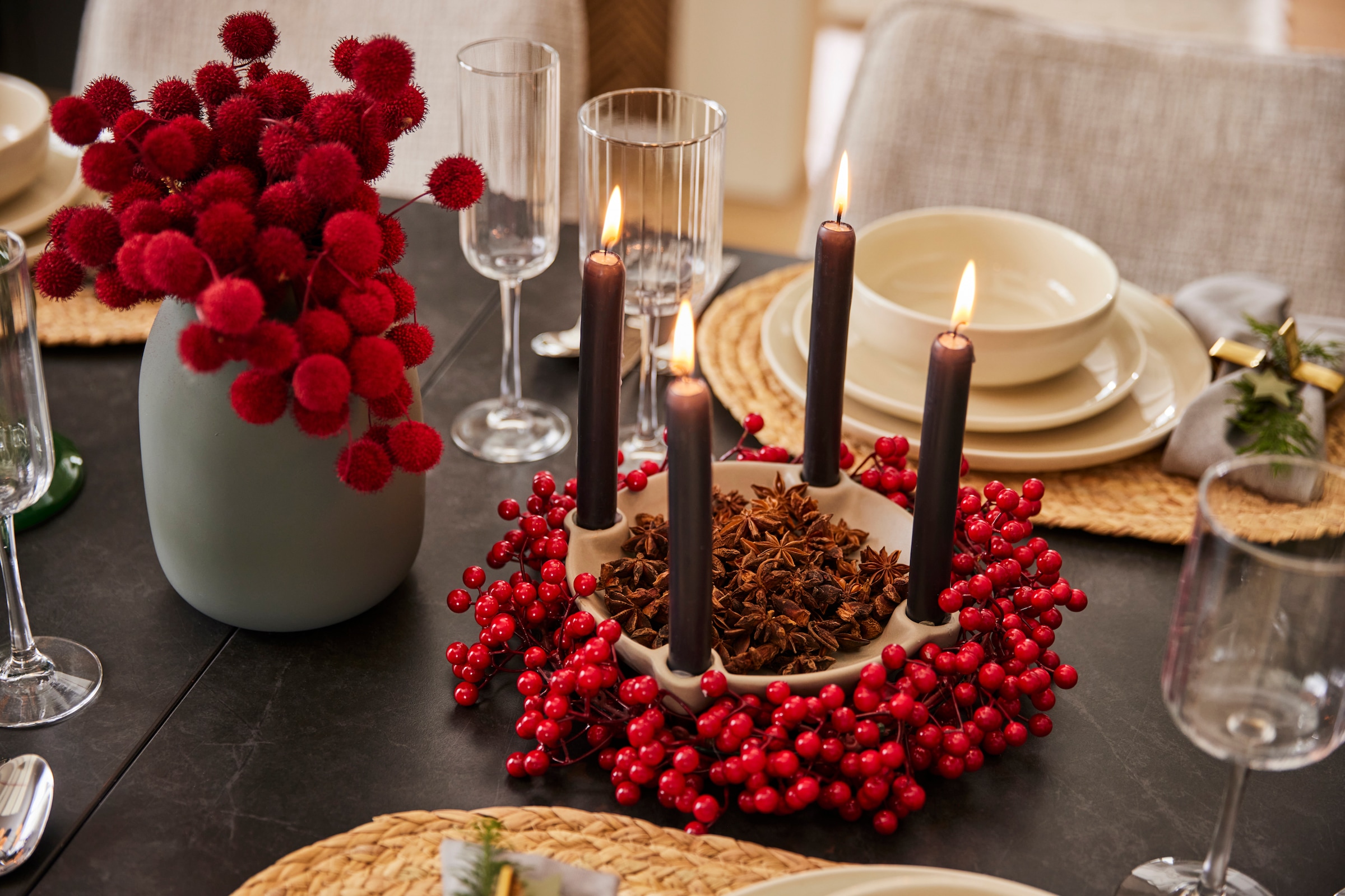 LeGer Home by Lena Gercke Adventskranz »Kranz«, mit zahlreichen Beeren