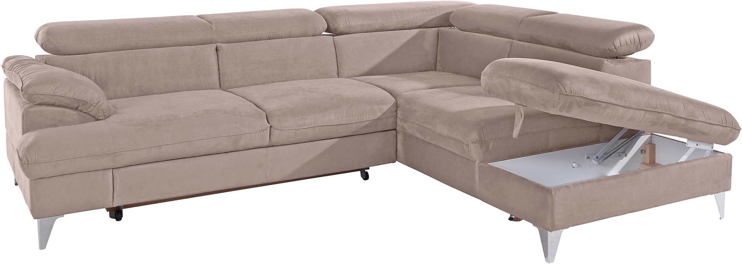 COTTA Ecksofa »Caluso L-Form«, mit Kopfteilverstellung, wahlweise mit Bettfunktion & Bettkasten