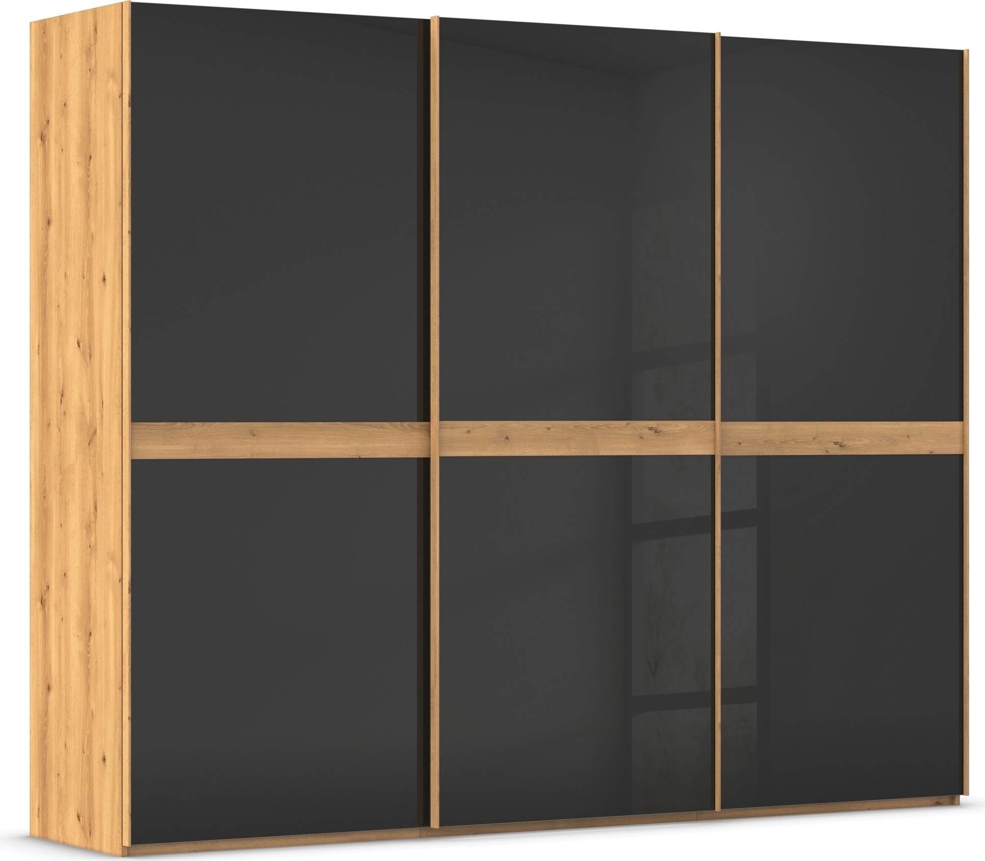 rauch "Kleiderschrank Schrank Garderobe Schlafzimmerschrank SCALE-LINE" edle Optik mit Bauchbinde in Korpusfarbe mit Glasfront MADE IN GERMANY