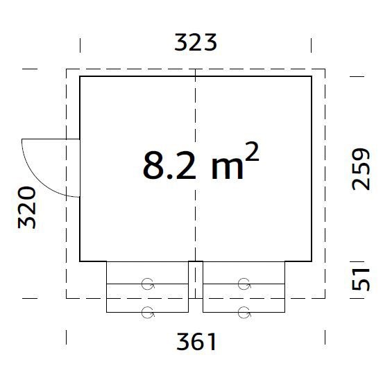 Palmako Gerätehaus »Marktstand Stella«, transparent