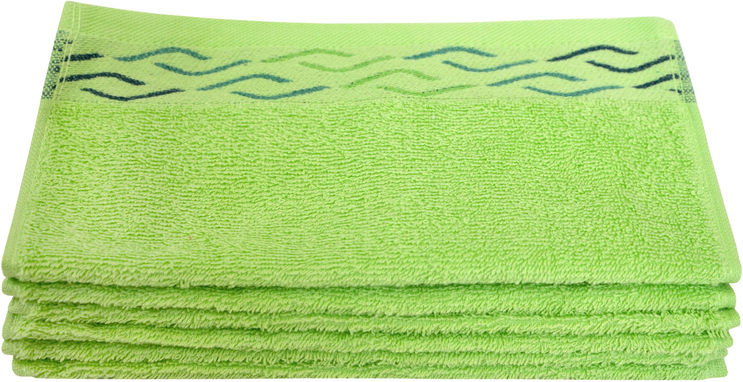 Seiftuch DYCKHOFF, B:30cm L:30cm, grün, Baumwolle, Waschlappen, "Wave", mit Jacquard-Bordüre