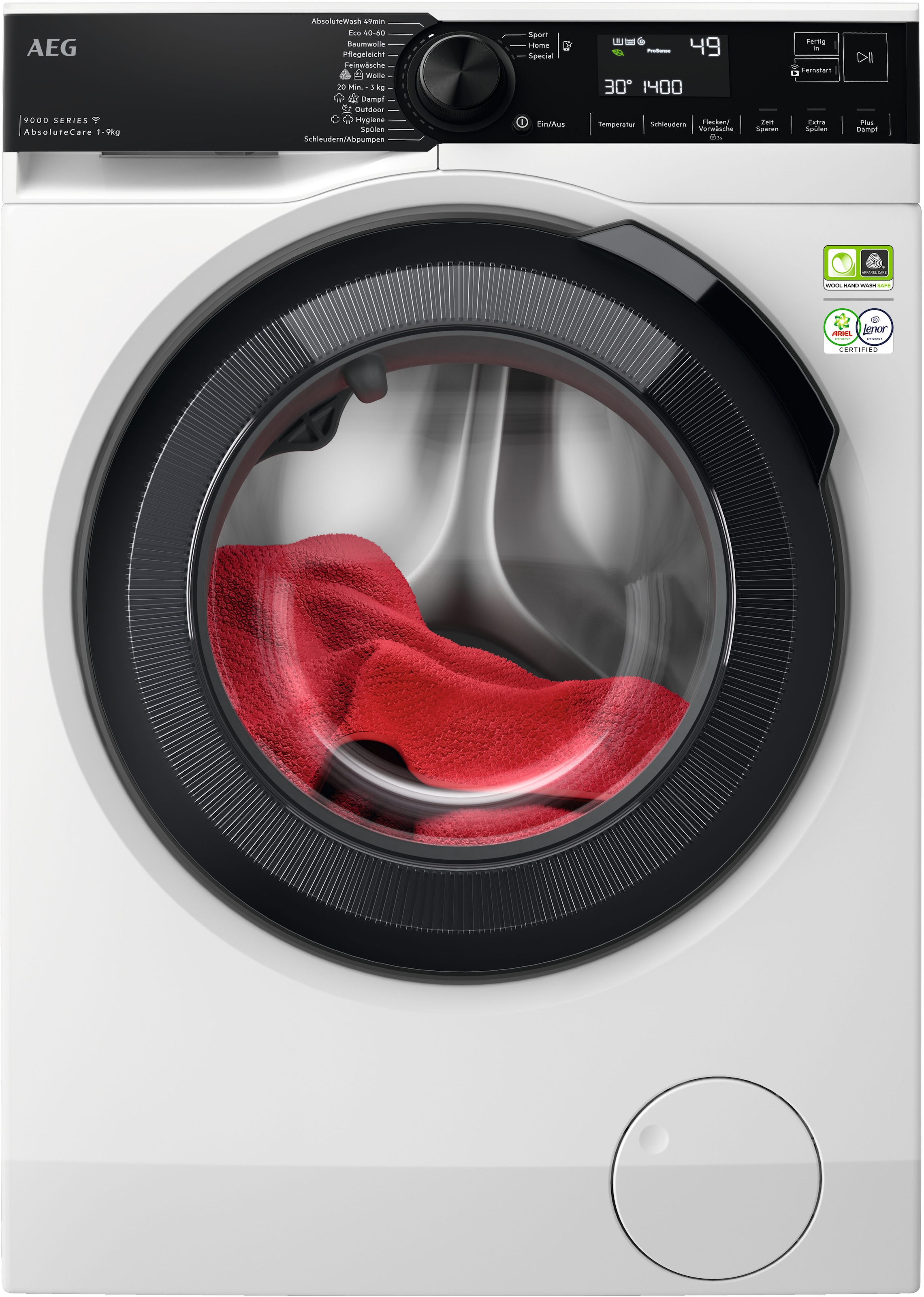 AEG Waschmaschine 9000 AbsoluteCare "LR9W75490 914501215" 9 kg 1400 U/min S günstig online kaufen