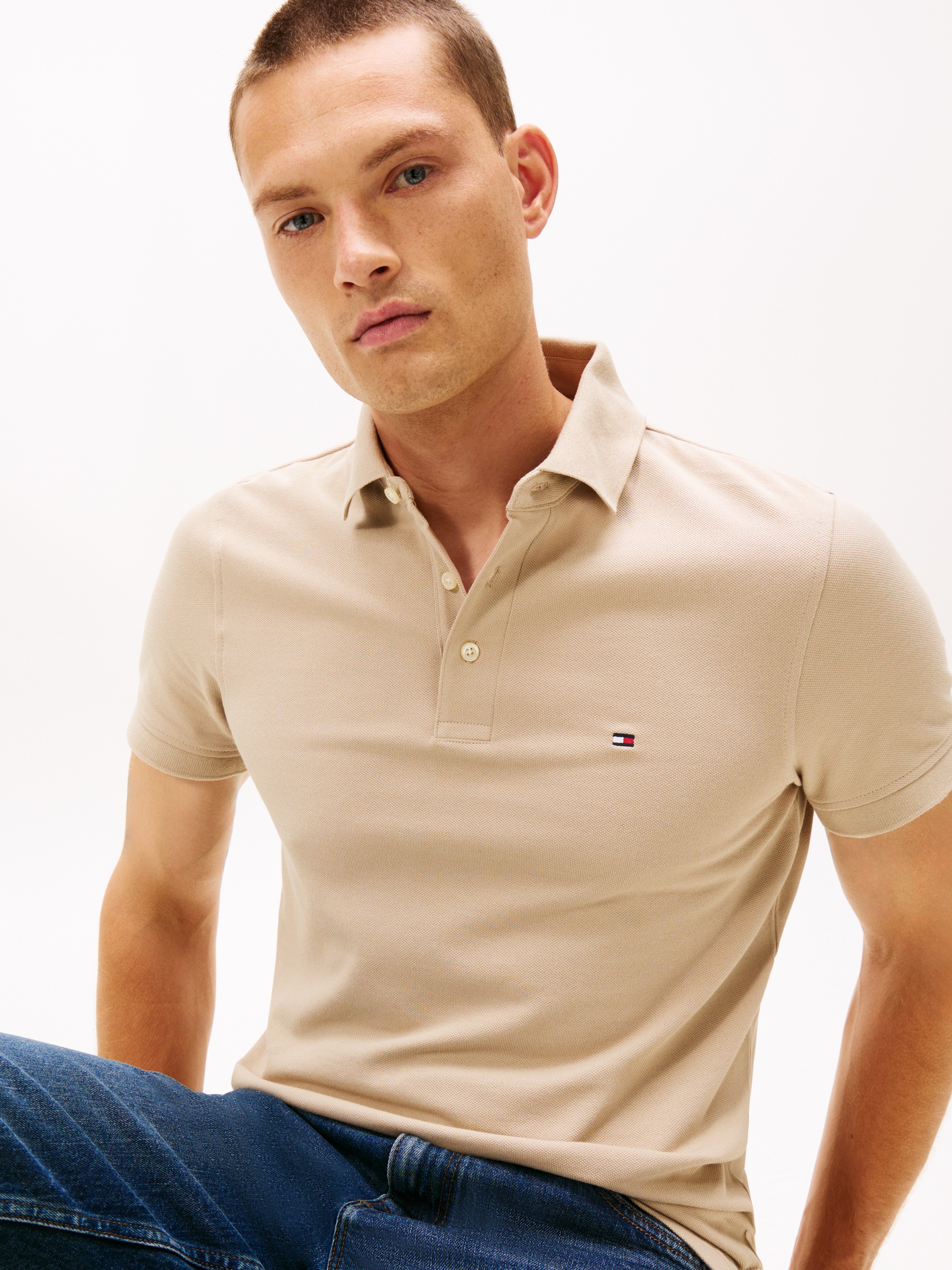 Tommy Hilfiger Poloshirt "1985 SLIM POLO mit Stickerei und Piqué-Qualität" günstig online kaufen