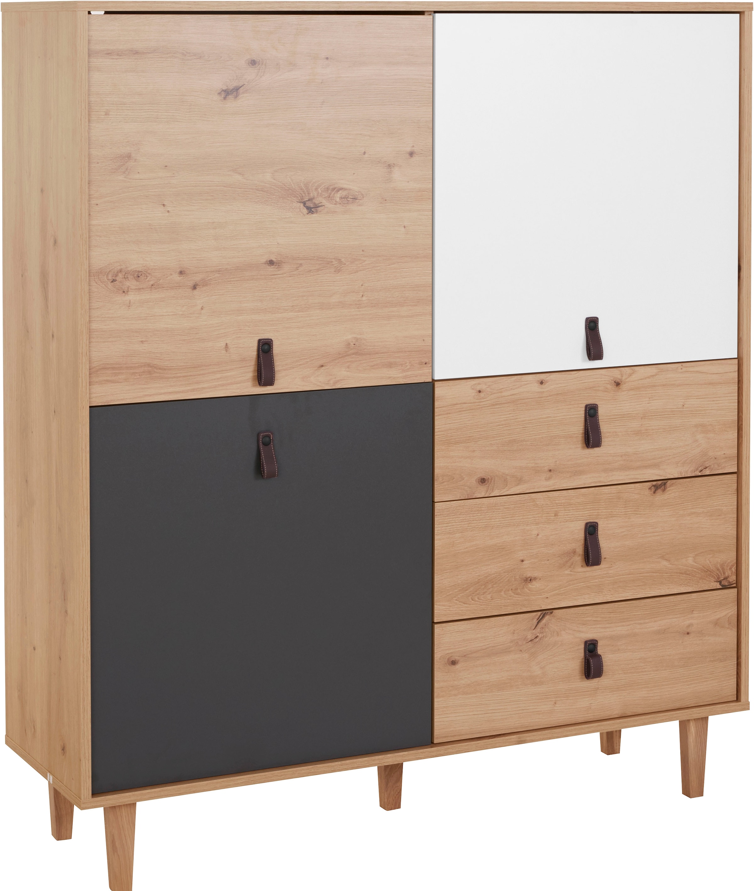 massiven mit Highboard Eichefüßen »Bristol«, Höhe 135 | Breite Homexperts 120 cm, BAUR cm,