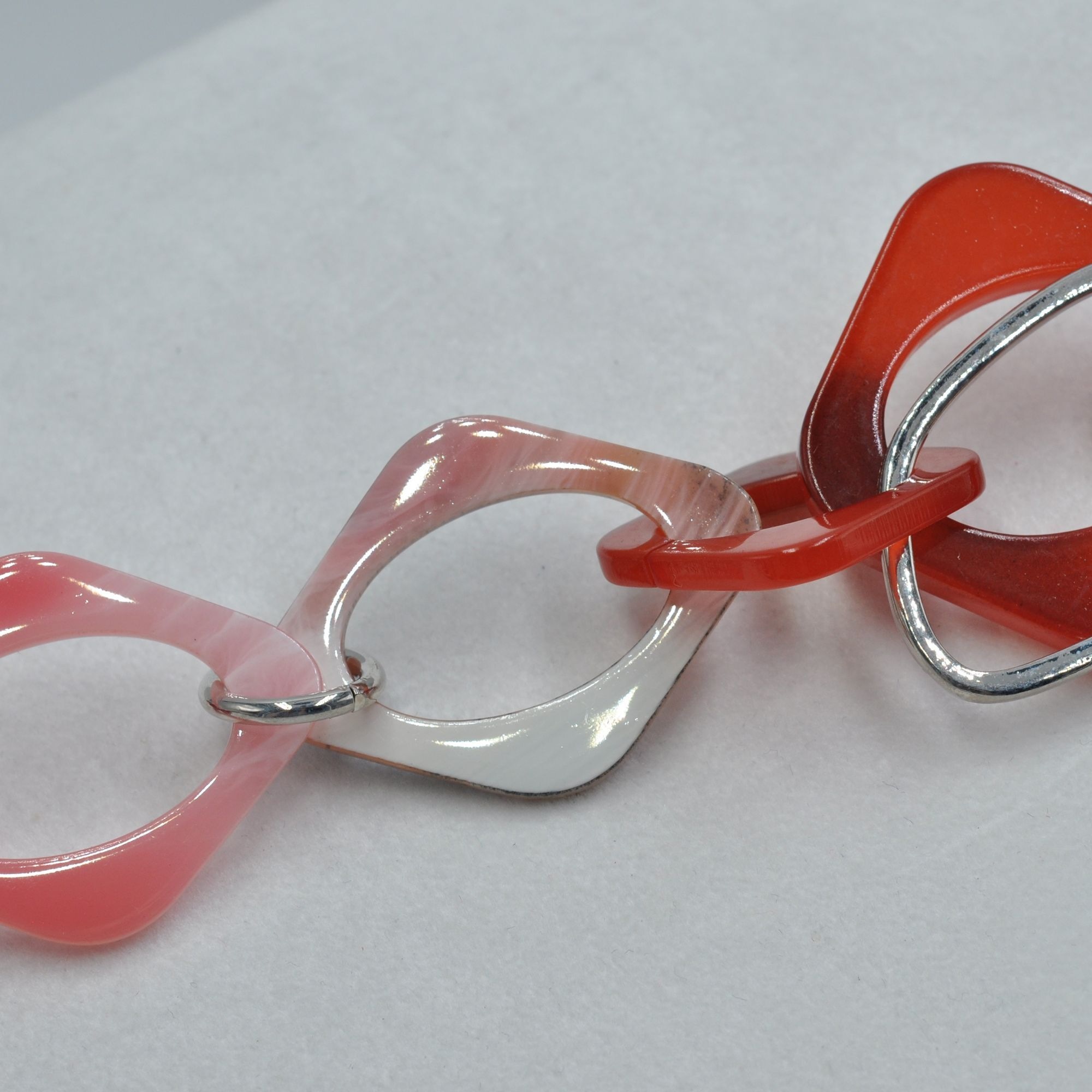 Collierkettchen STEUER "Acryl bunt Metall Glänzend", rot, Halsketten, Damen, 76cm, Metall, L: 76 B: 40mm, glänzend, B:40mm 2