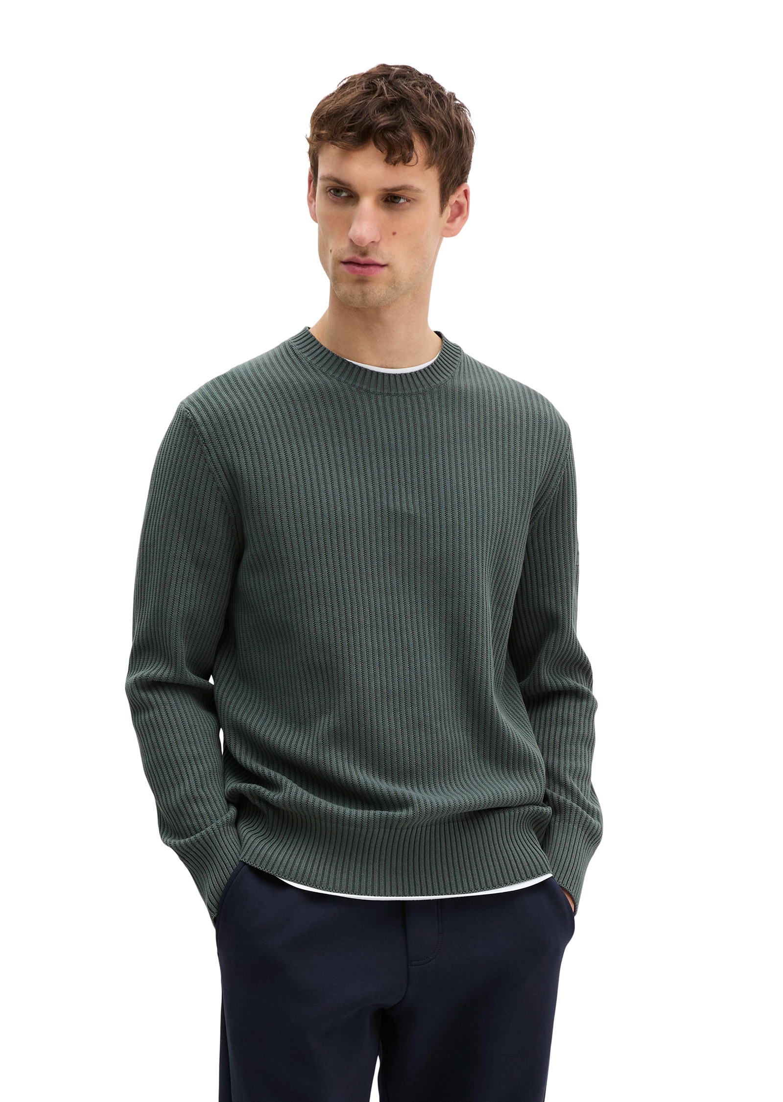 Marc OPolo Rundhalspullover "aus reiner Bio-Baumwolle" günstig online kaufen