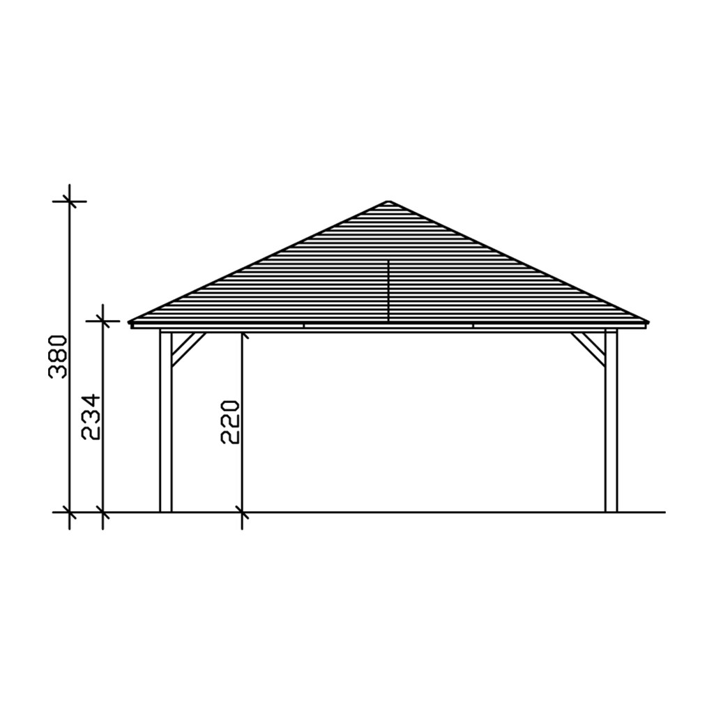 Skanholz Doppelcarport »Taunus«, Leimholz-Nordisches Fichtenholz, 530 cm, hellbraun