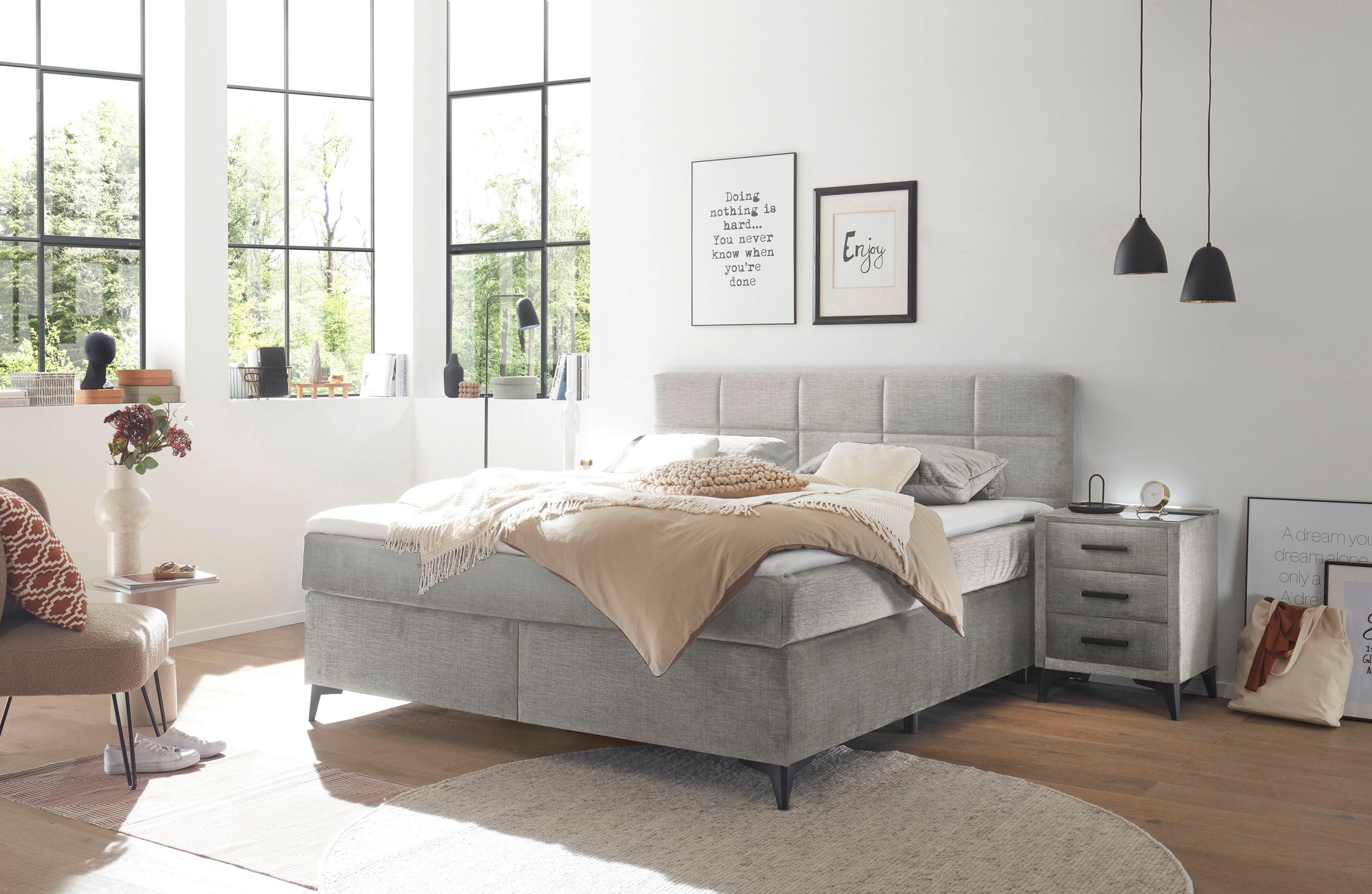 ED EXCITING DESIGN Boxspringbett "Navarra", wahlweise mit Matratze günstig online kaufen