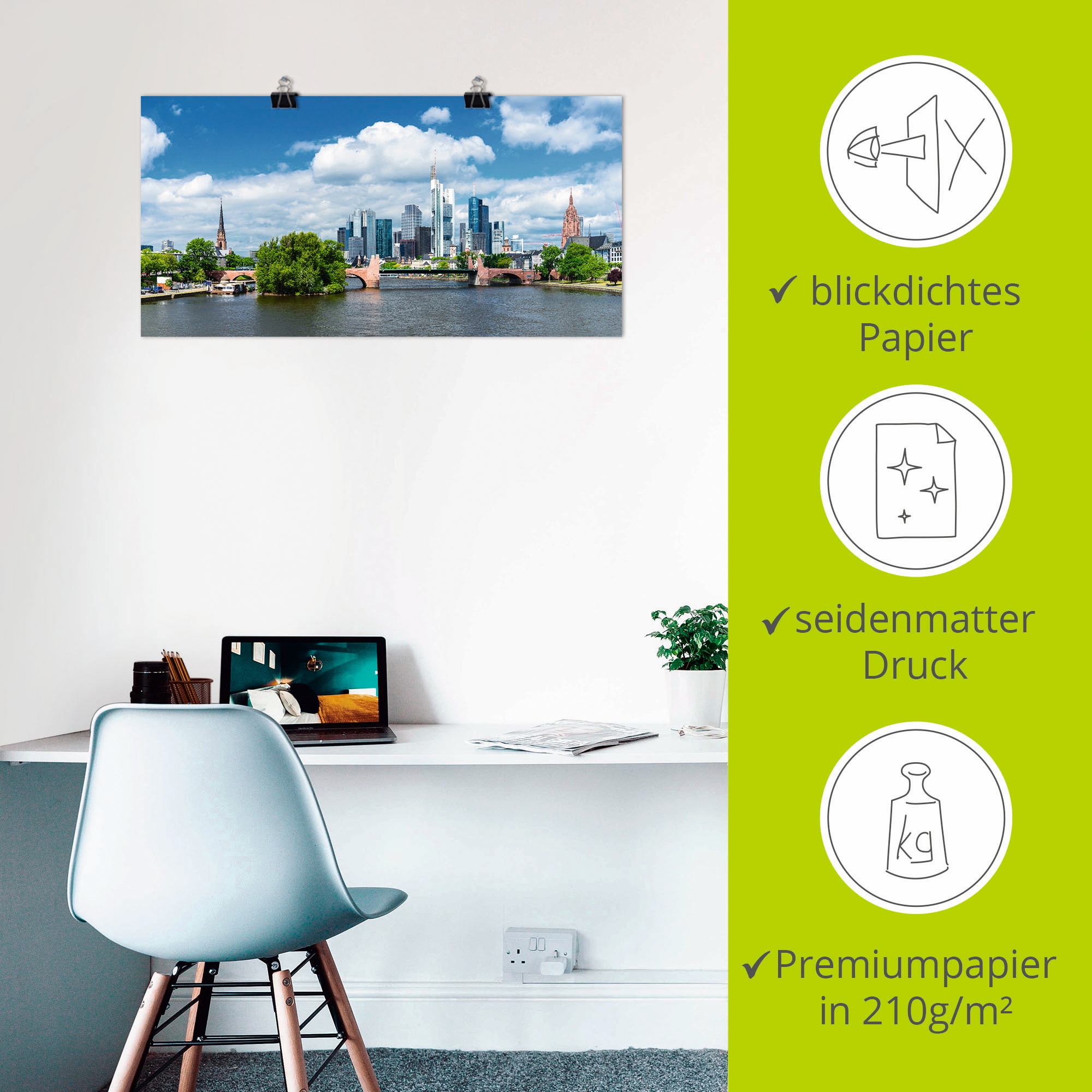 Artland Wandbild »Frankfurt am Main«, Deutschland, (1 St.), als Alubild, Outdoorbild, Leinwandbild, Poster in verschied. Größen