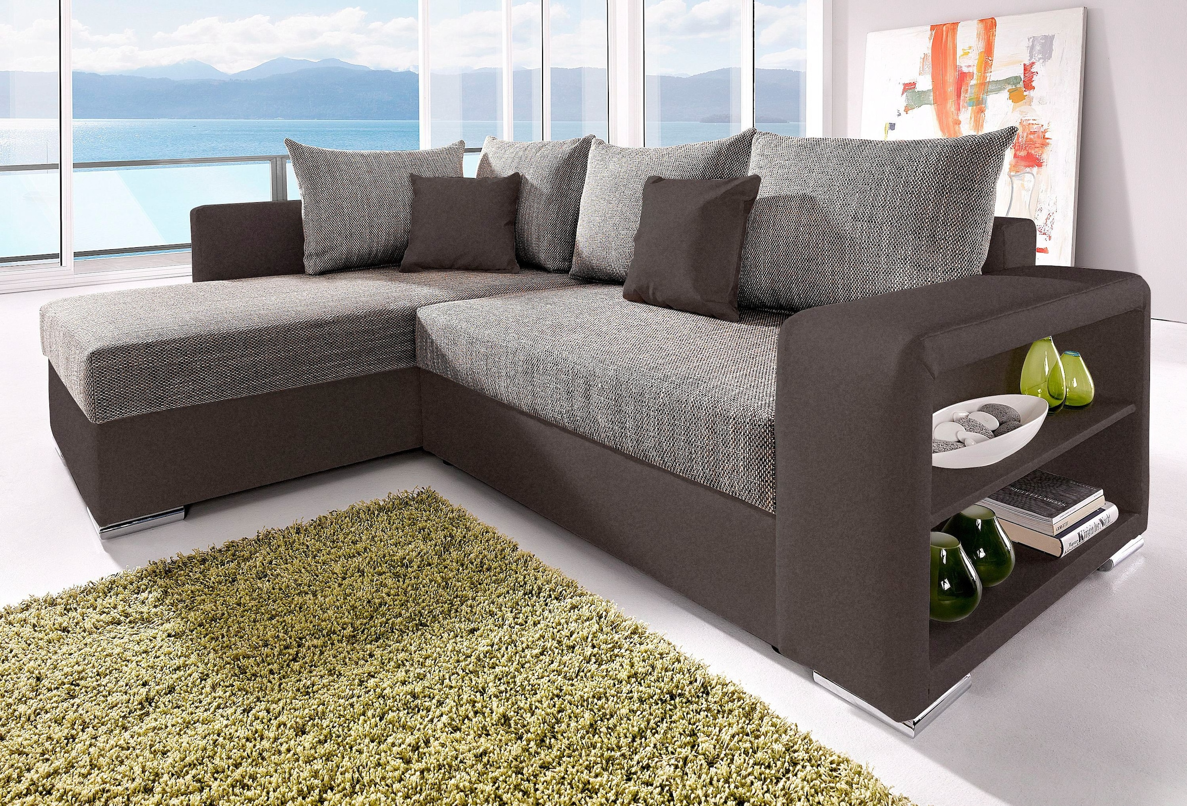 COLLECTION AB Ecksofa John, mit Bettfunktion, mit Rücken- und Zierkissen günstig online kaufen