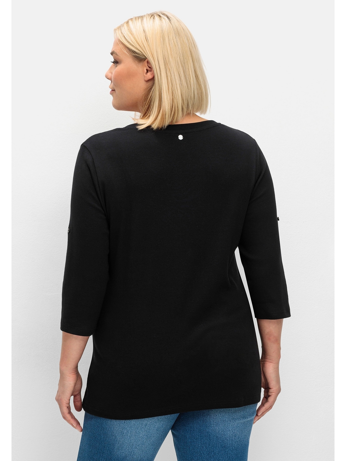 Sheego 3/4-Arm-Shirt »Große Größen«, aus reiner Baumwolle