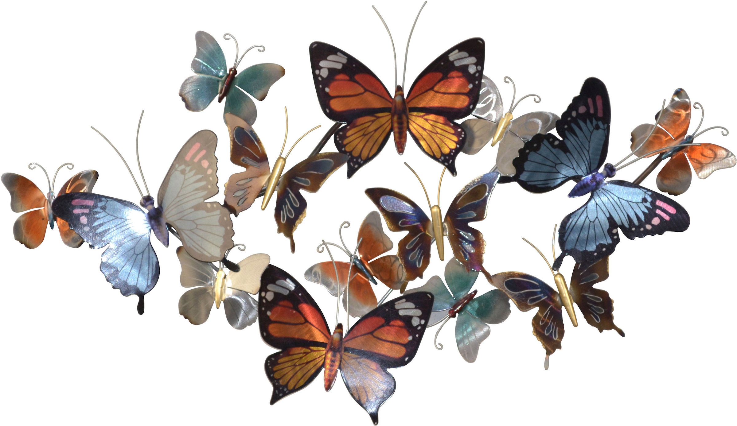 HOFMANN LIVING AND MORE Wanddekoobjekt "Wanddekoration" Bunte Schmetterling günstig online kaufen