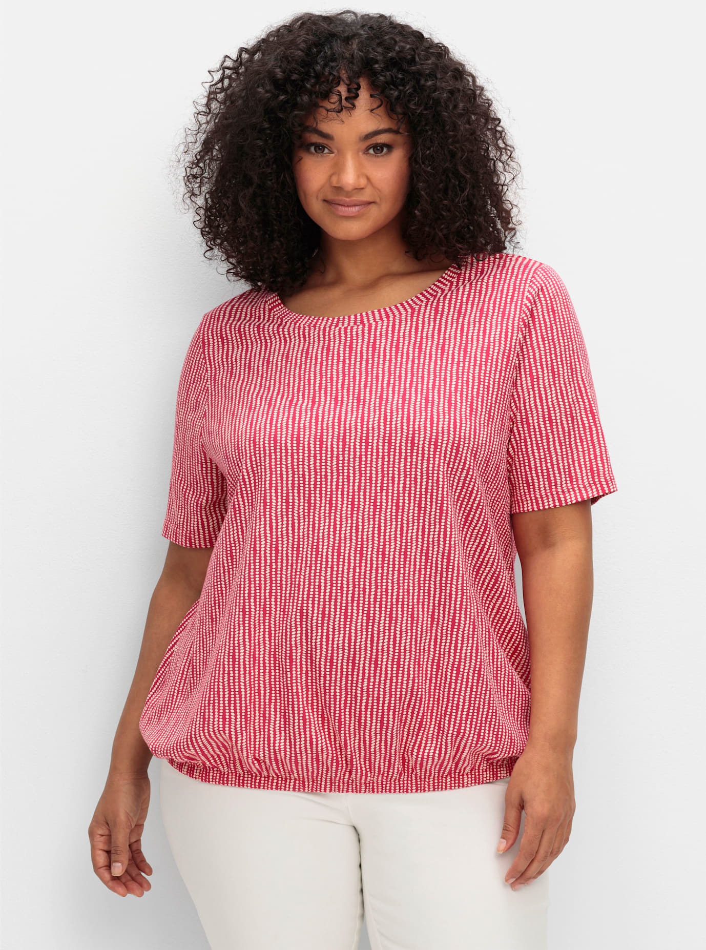 Sheego Kurzarmshirt »Rundhalsshirt«, (1 tlg.)
