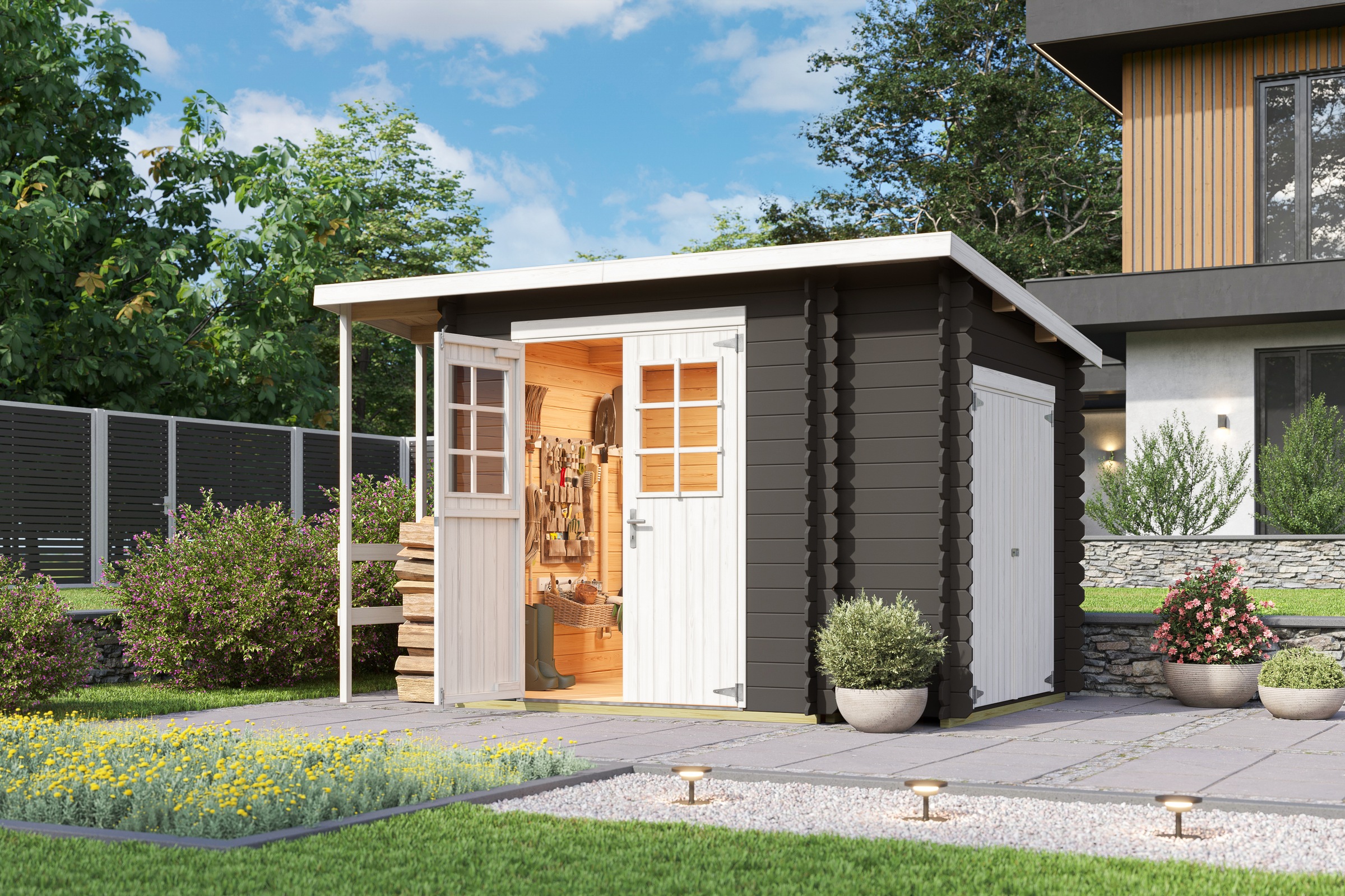 Nordic Holz Gartenhaus "Vilano 3", mit 3 getrennten Bereiche günstig online kaufen