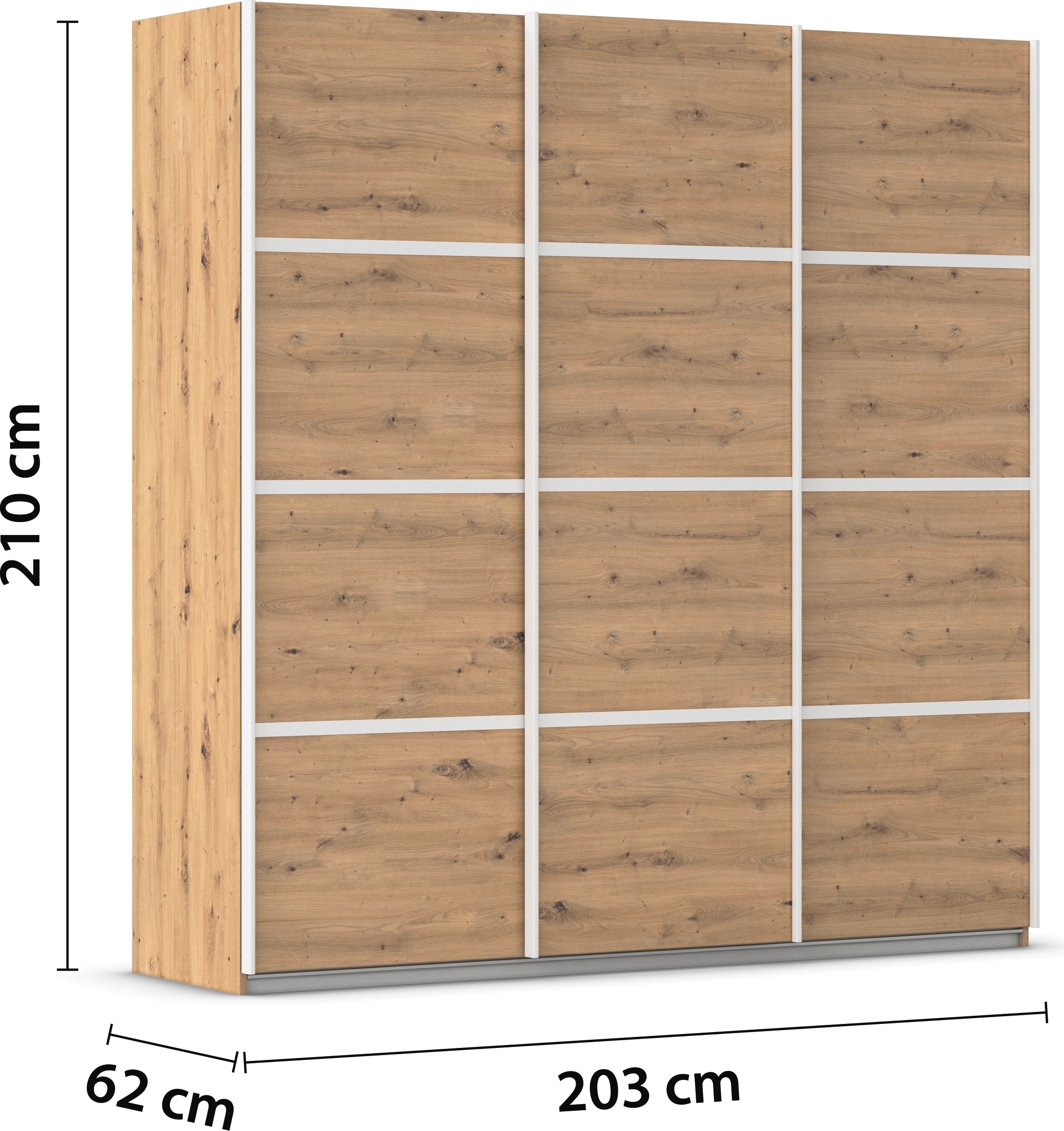 rauch Kleiderschrank »Schwebetürenschrank Garderobe Schrank TOP ANGEBOT Avola«, (in 3 verschiedenen Ausstattungen BASIC/CLASSIC/PREMIUM), mit eleganten Zierleisten in Chrom, Schwarz oder Weiß MADE IN GERMANY