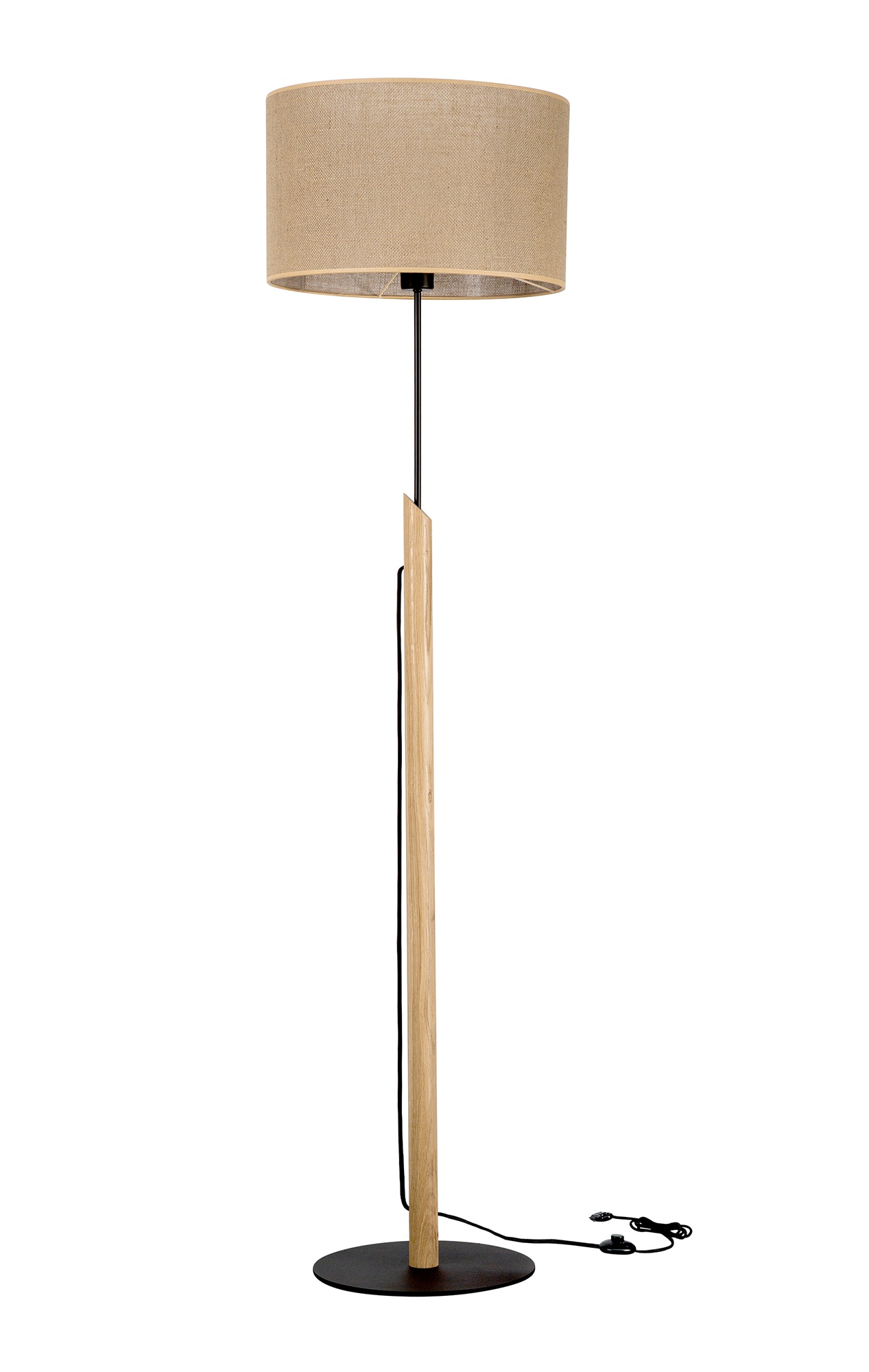 BRITOP LIGHTING Stehlampe »COLETTE«, 1 flammig-flammig, Aus edlem  Eichenholz und Metall, mit Stoffschirm und Textilkabel | BAUR