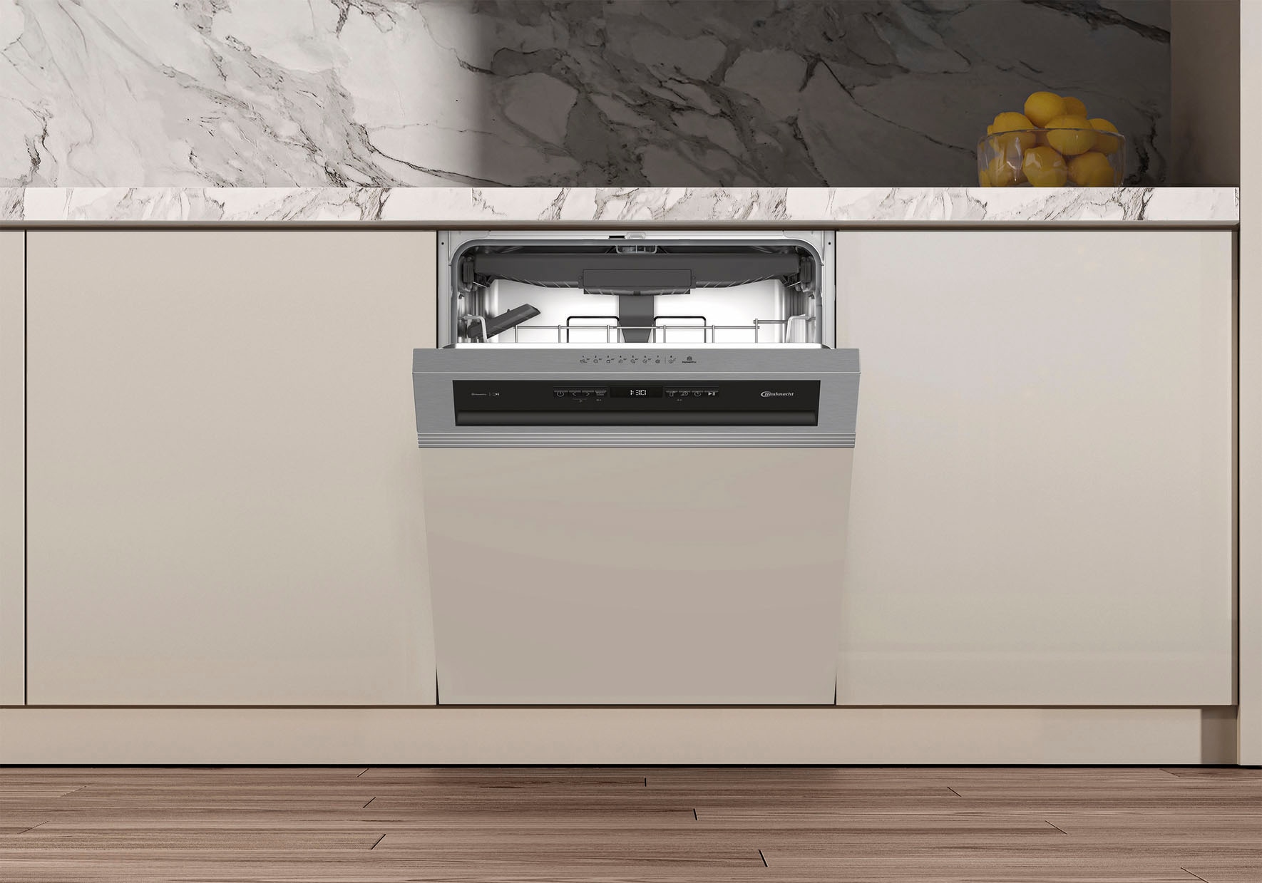 BAUKNECHT teilintegrierbarer Geschirrspüler »OBBC Ecosilent2 7540« 8,9 l 14 tlg. Maßgedecke ActiveDry – automatische Türöffnung für bessere Trocknungsergebnisse