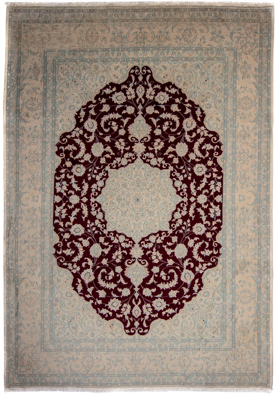 morgenland Wollteppich »Nain Medaillon Rosso scuro 245 x 245 cm«, rund, Unikat mit Zertifikat