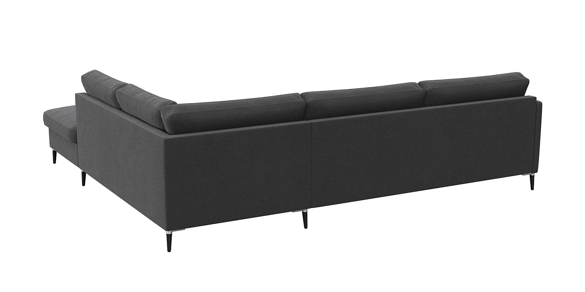 FLEXLUX Ecksofa »Fiore, super Sitzkomfort durch Kaltschaum im Sitz, L-Form«, schmale Armlehnen, Füße Alu+schwarz