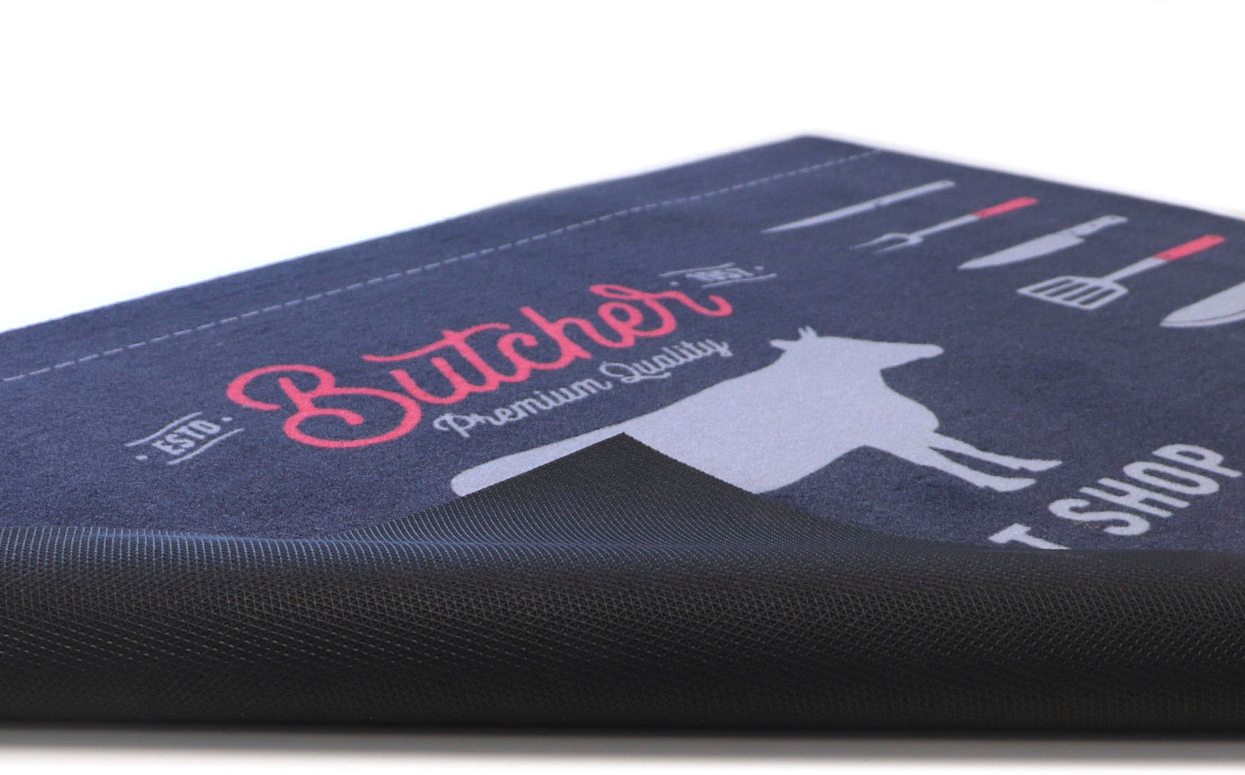 Fußmatte "BBQ Grillunterlage BEEF, Made in Belgium", schwarz, B:90cm H:5mm L:120cm, Polyamid, PRIMAFLOR-IDEEN IN TEXTIL, Teppiche, Fußmatte, Grillmatte ideal als Bodenschutz, ruschhemmend, waschbar 2