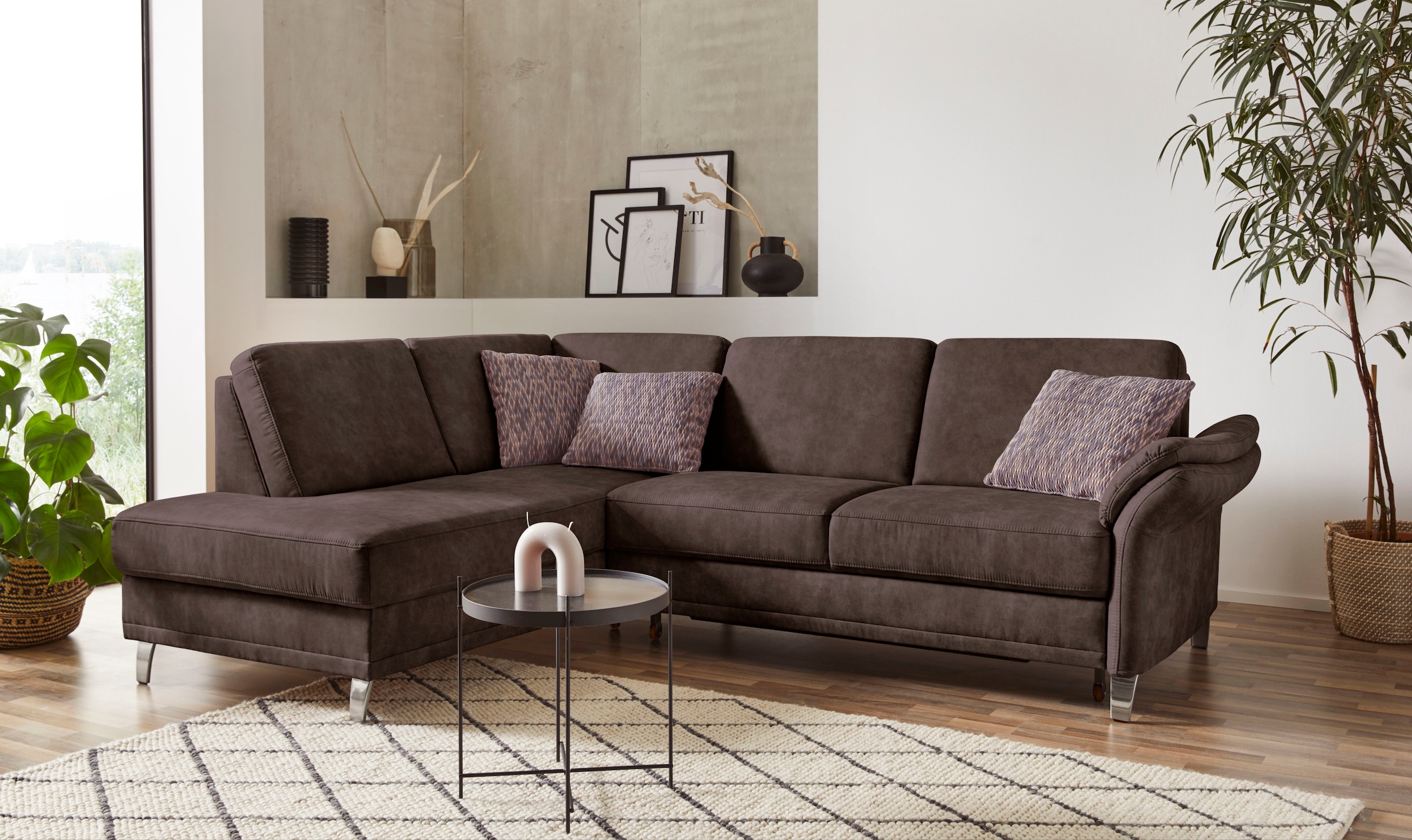 sit&more Ecksofa »Clio L-Form«, wahlweise mit Bettfunktion und Bettkasten, inklusive Federkern