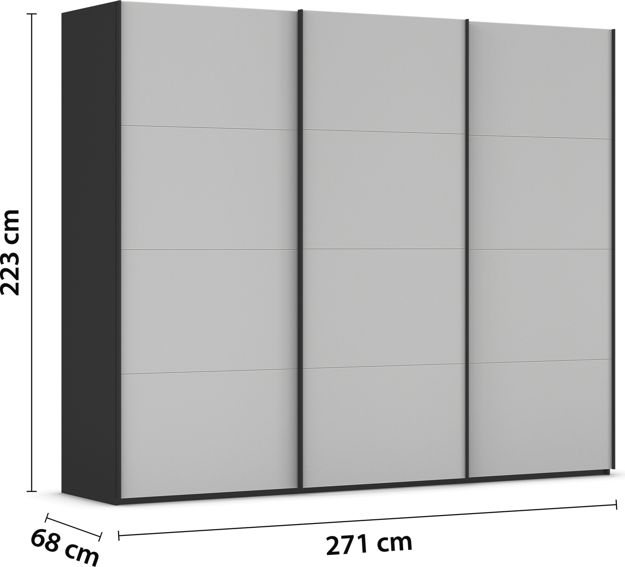 rauch Schwebetürenschrank »Kleiderschrank Schrank Garderobe Schlafzimmerschrank SCALE-FYRA«, edle viergeteilte Türen mit Glas-Front viele Farben MADE IN GERMANY