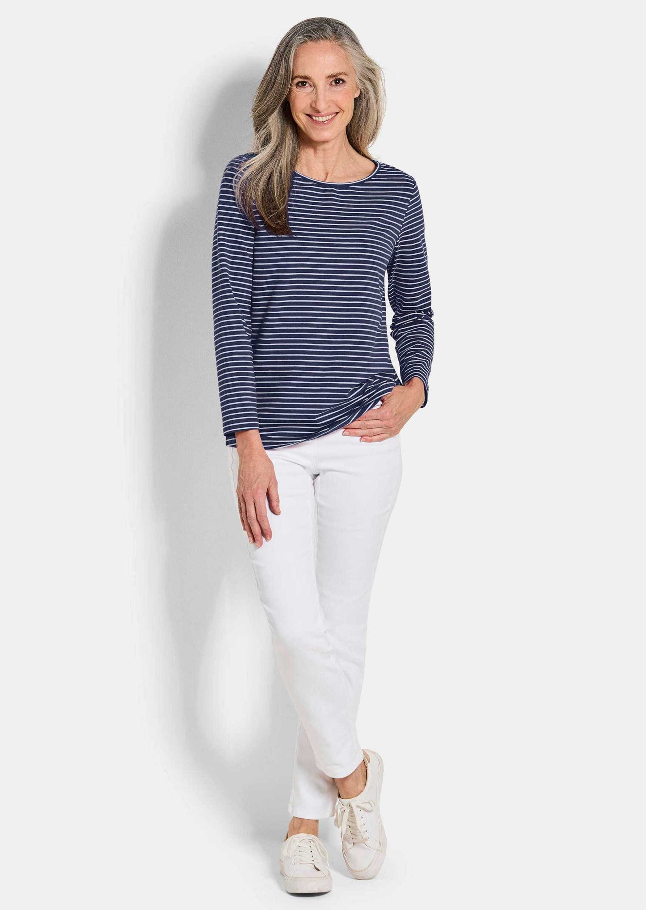 GOLDNER Kurzarmshirt "Kurzgröße Langarm 3er-Baumwollshirt-Set" U-Boot-Aussc günstig online kaufen