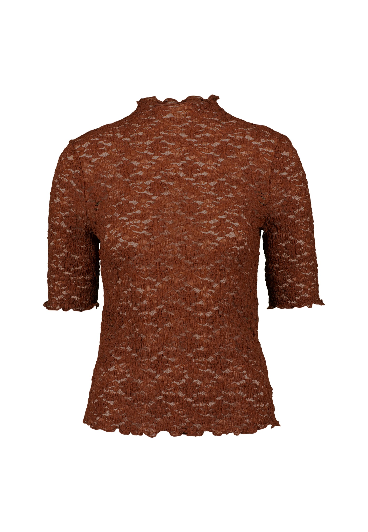 Zero Kurzarmshirt "zero Damen Spitzenshirt mit Stehkragen", (1 tlg.), Spitz günstig online kaufen