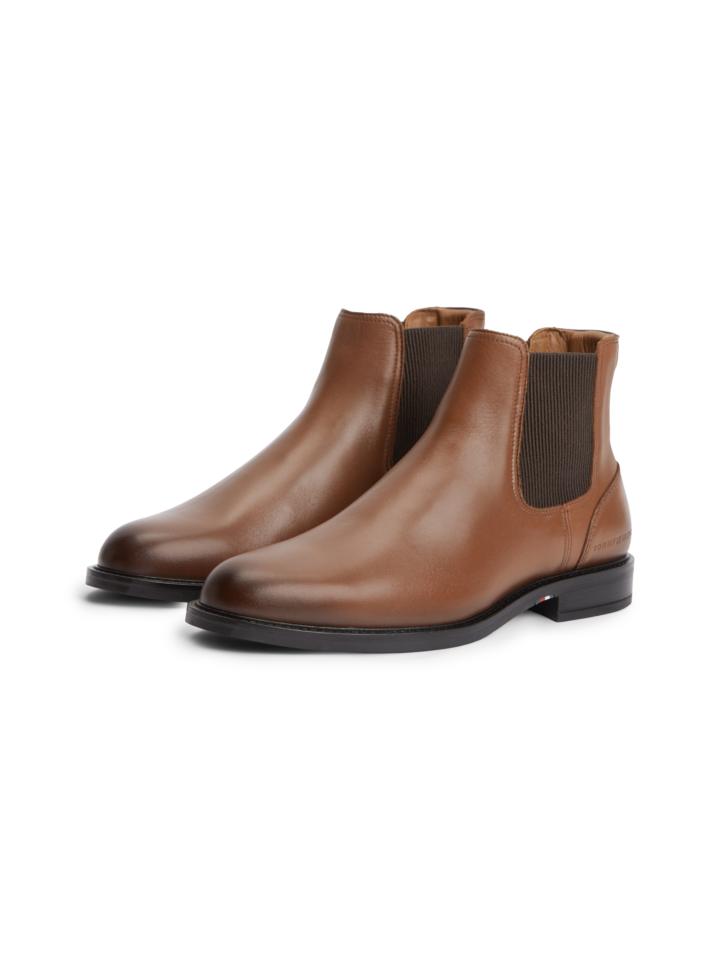 Tommy Hilfiger Chelseaboots "CORPORATE DRESSY LTH CHELSEA" Stiefelette, Businessboots mit Used Finish