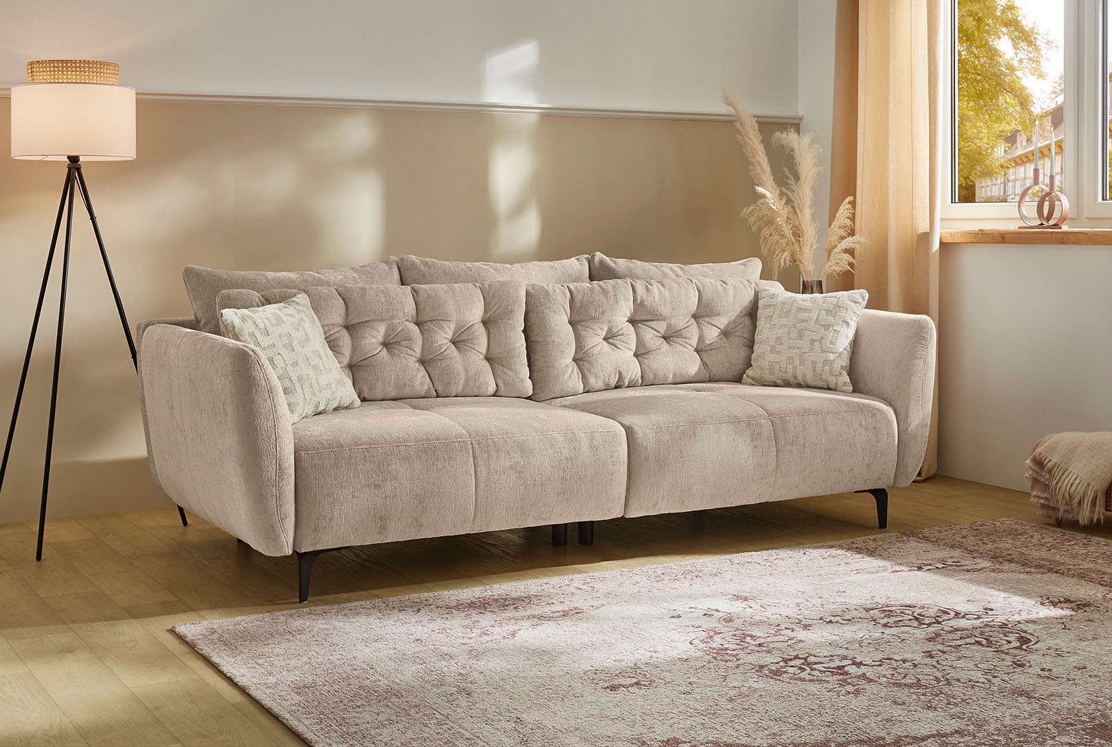 Jockenhöfer Gruppe Big-Sofa "Spa, B: 251 cm" im Retrolook mit 7 Kissen günstig online kaufen