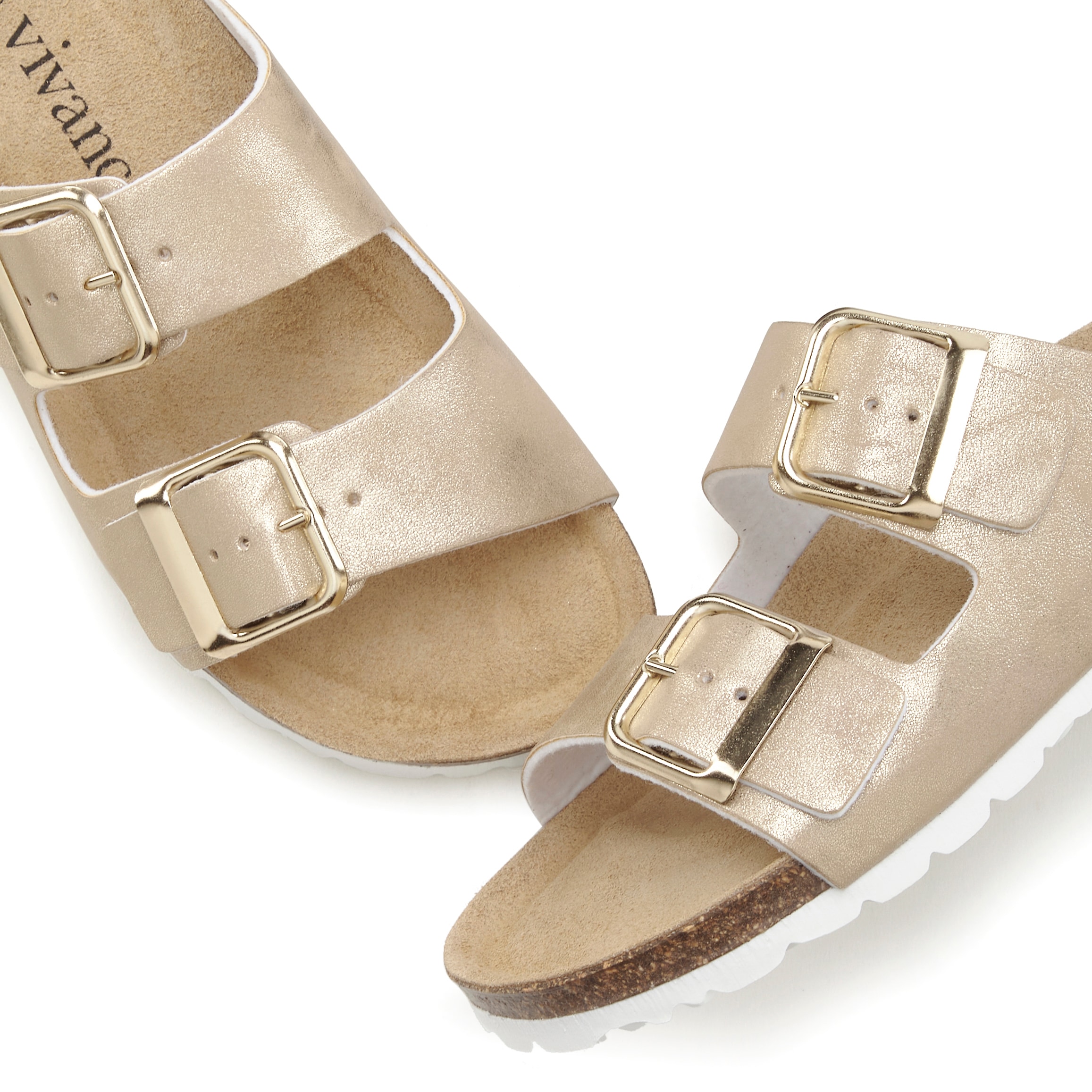 Vivance Pantolette »Mule, Sandale, offener Schuh,«, mit softer Innensohle und Komfortkorkfußbett aus Leder