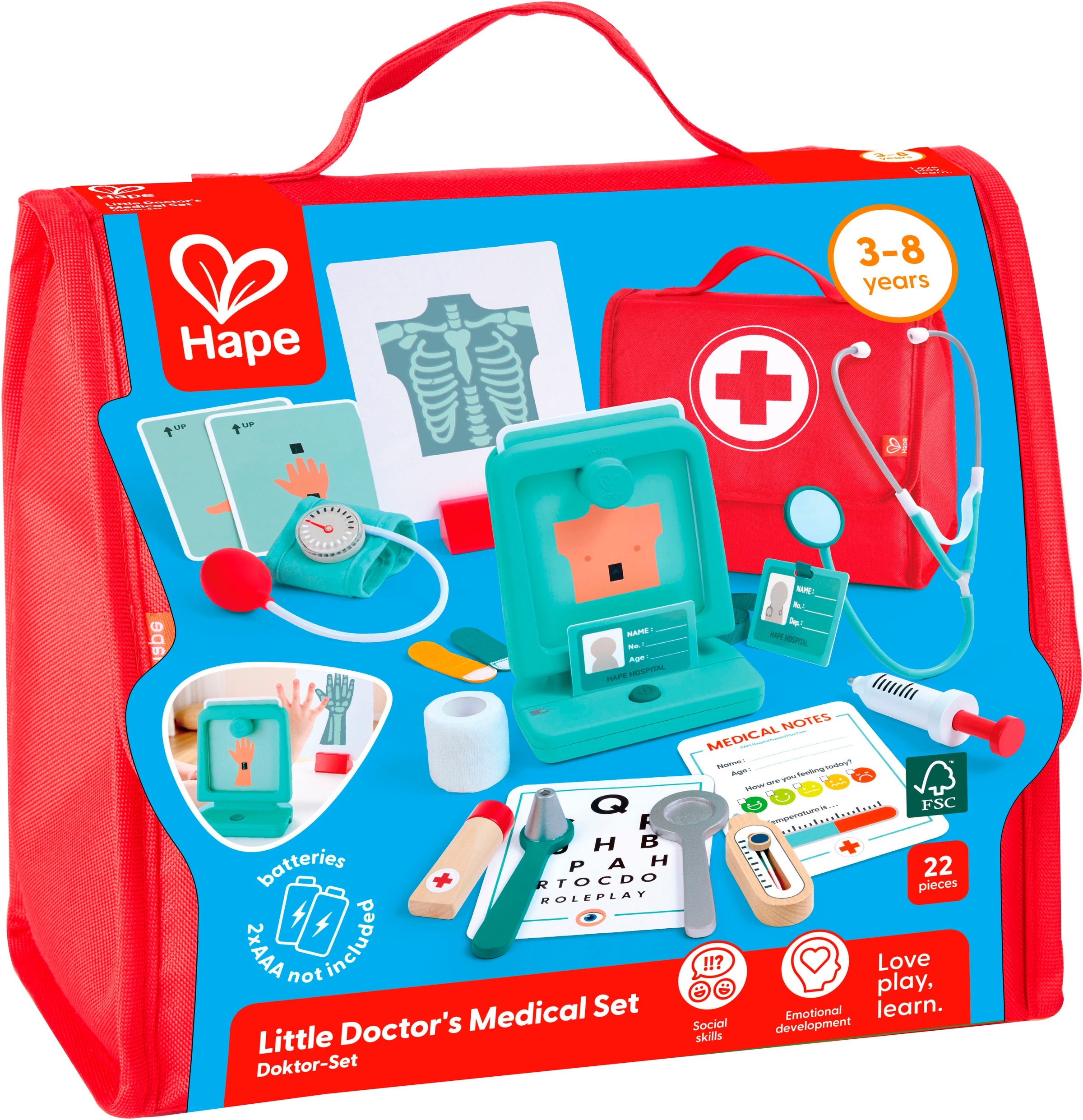 Hape Spielzeug-Arztkoffer »Doktor-Set«, (22 tlg.)