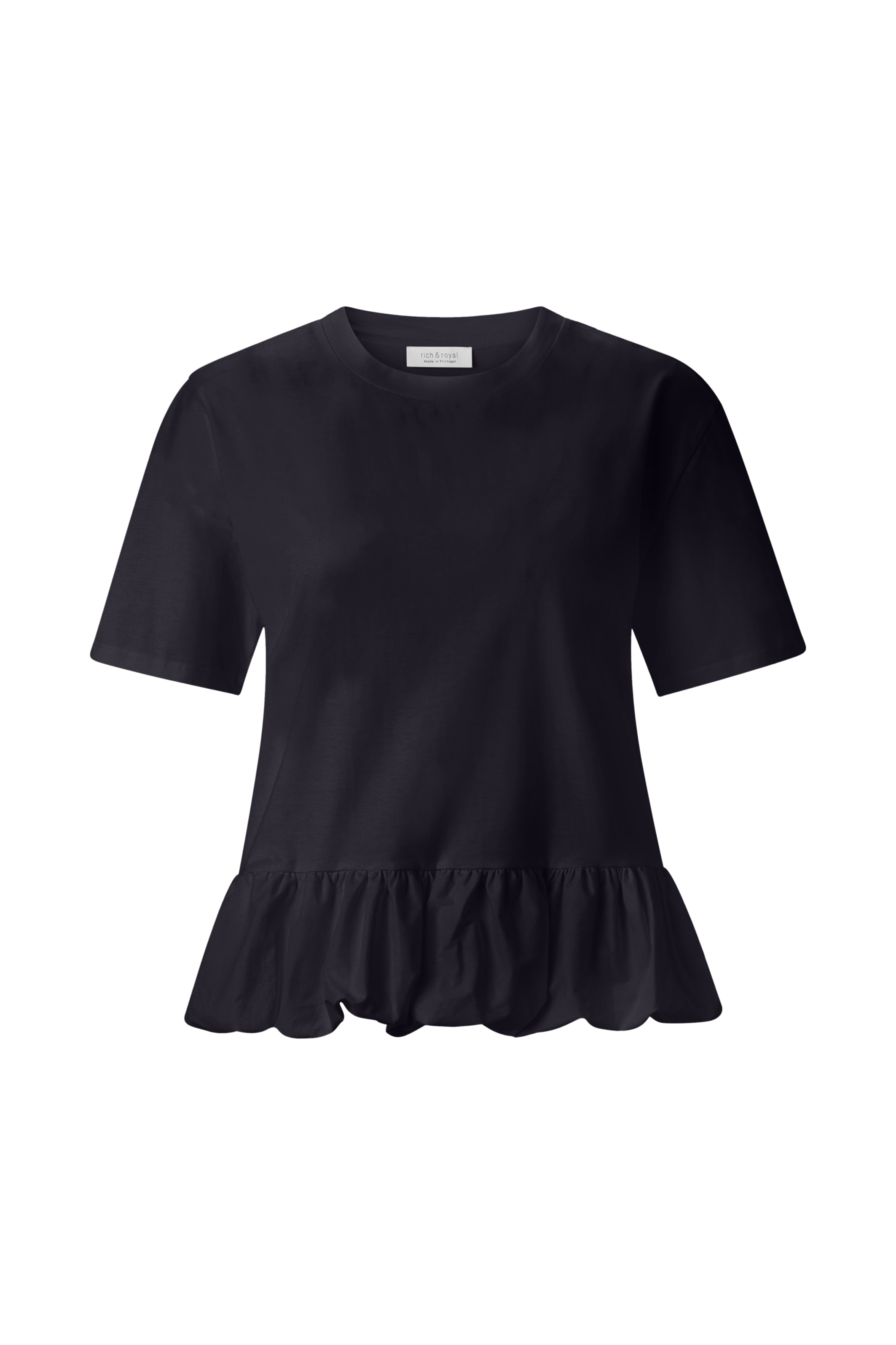 RICHROYAL T-Shirt mit tollem Volant, aus reiner Baumwolle günstig online kaufen