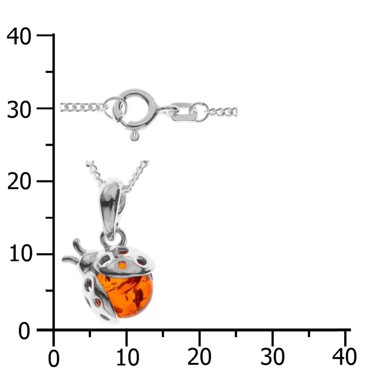 OSTSEE-SCHMUCK Kette mit Anhänger »- Marienkäfer - Silber 925/000 - Bernstein«