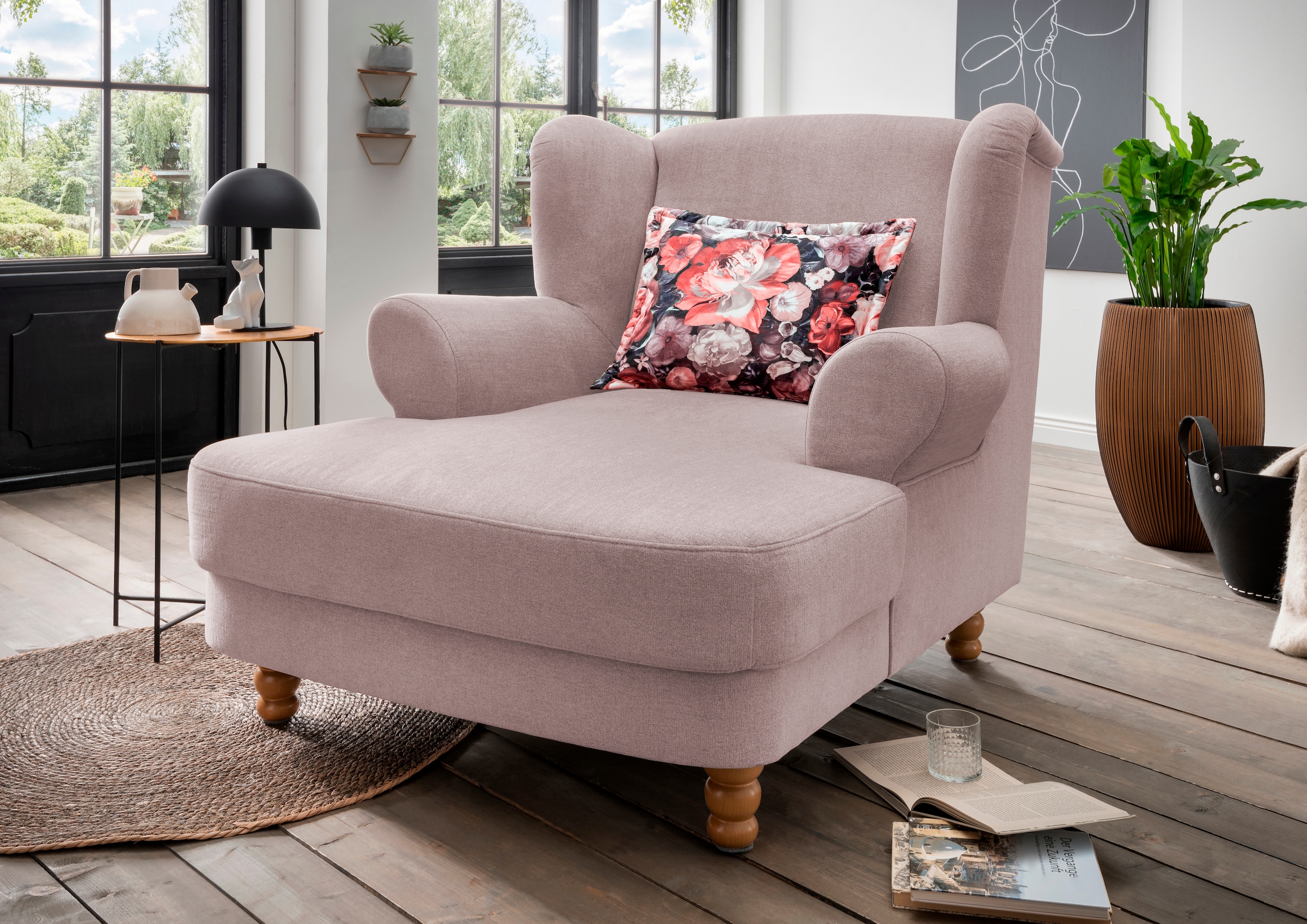 Home affaire Loveseat "Tassilo Big Mega Ohrensessel, viel Platz und bequem, Breite 121cm"
