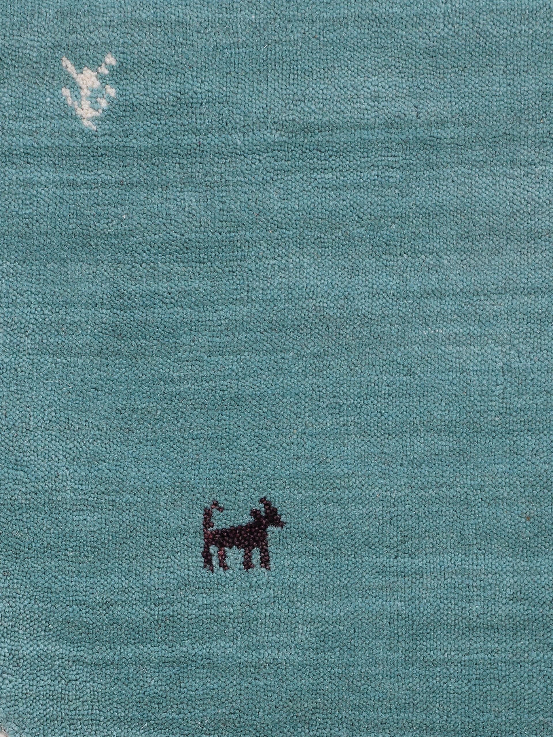 carpetfine Wollteppich »Gabbeh Uni«, rund, 15 mm Höhe, reine Wolle handgewebt, Gabbeh Tiermotiv warmes Raumklima viele Größen