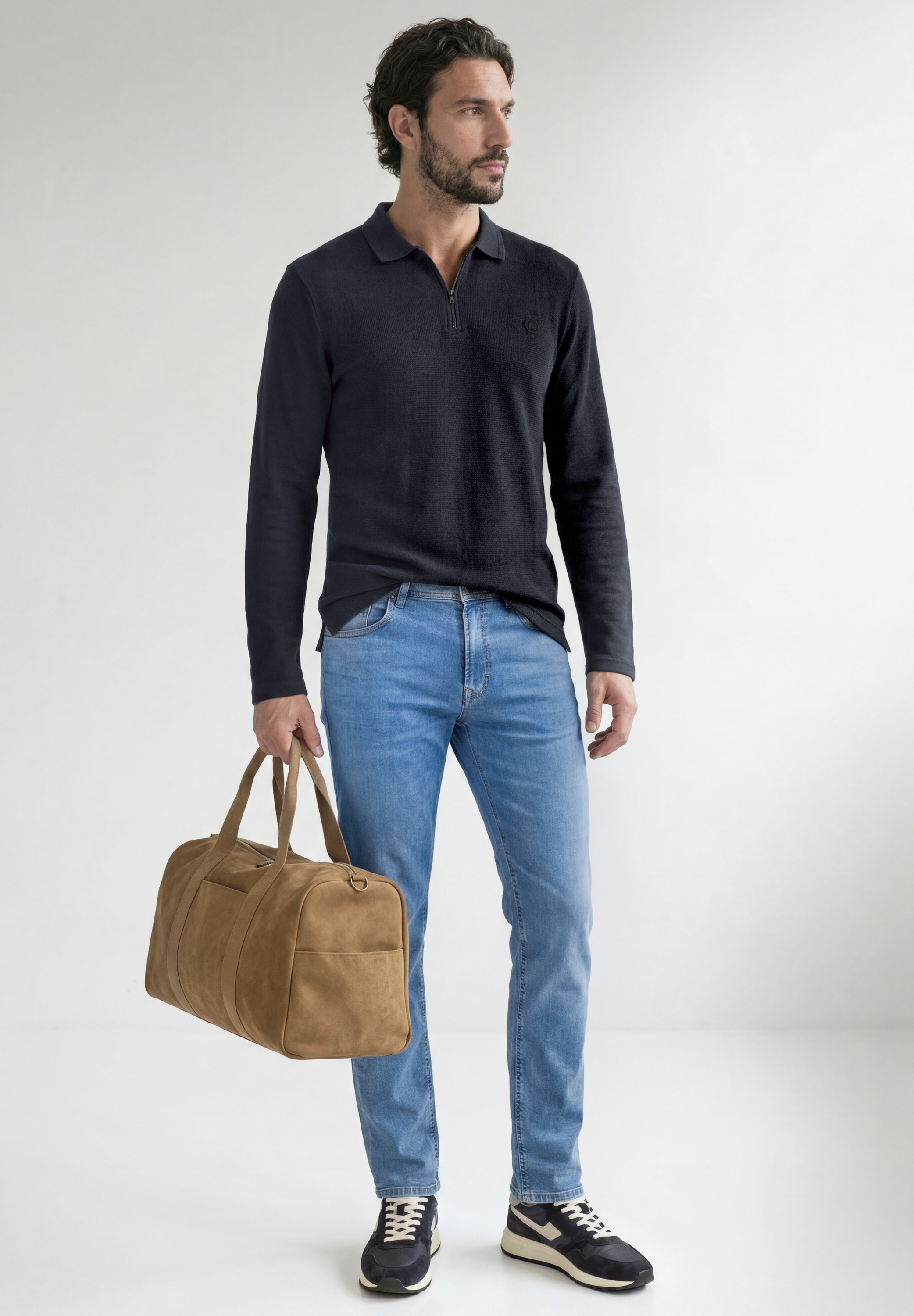 STREET ONE MEN Poloshirt aus Baumwolle mit Stretchante
